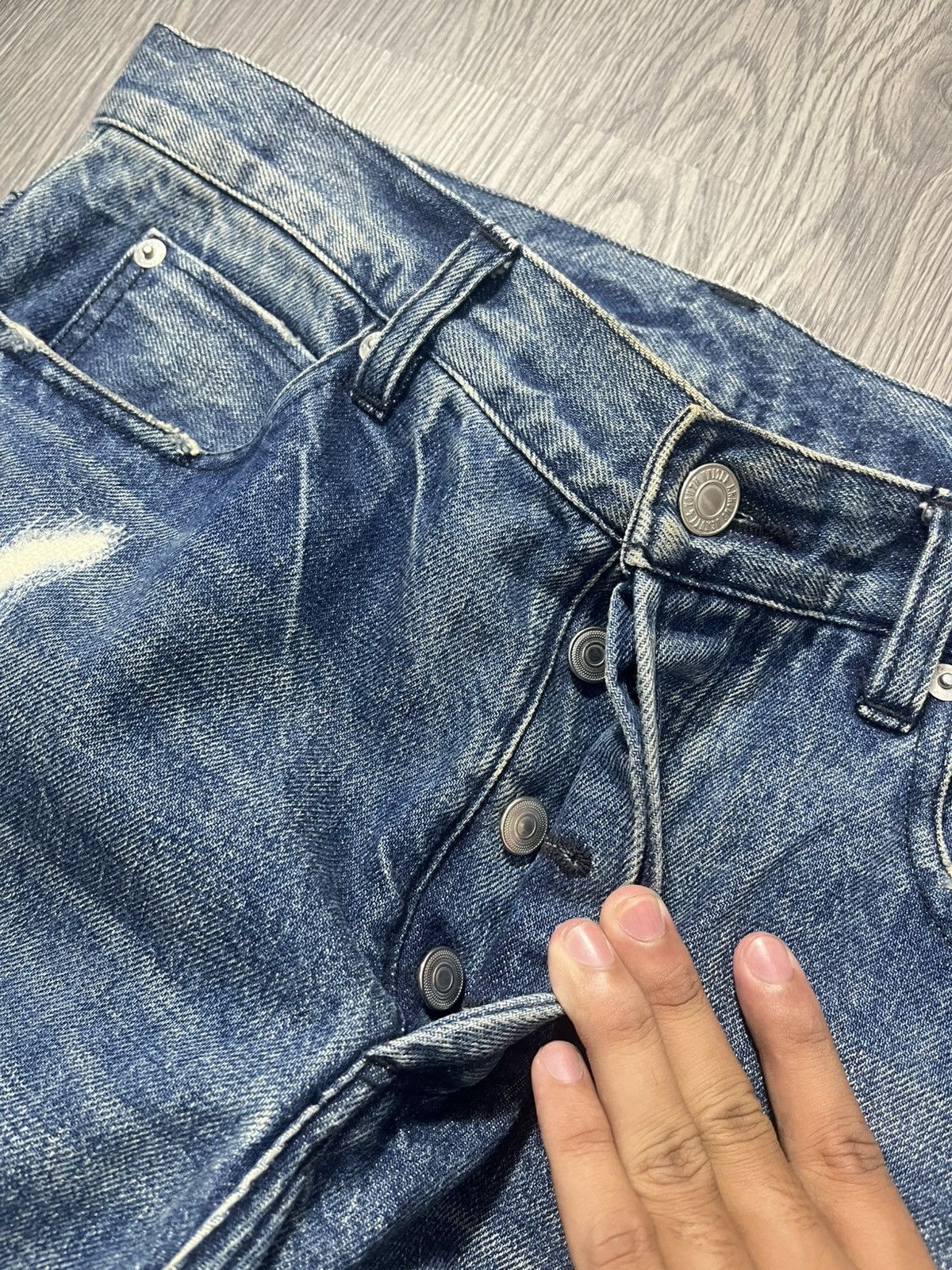 Japanese Brand 🇯🇵 Distressed Beauty & Youth United Arrows Selvedge Jeans Size US 32 / EU 48 - 6 Thumbnail