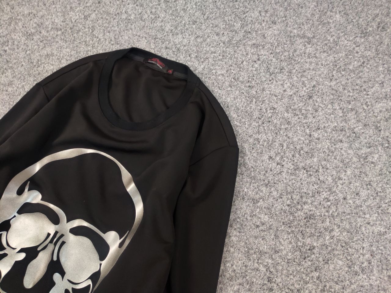 Ed Hardy × Vintage Vintage Ed Hardy los Angeles Black Skeleton Logo Sweatshirt Size US XL / EU 56 / 4 - 4 Thumbnail