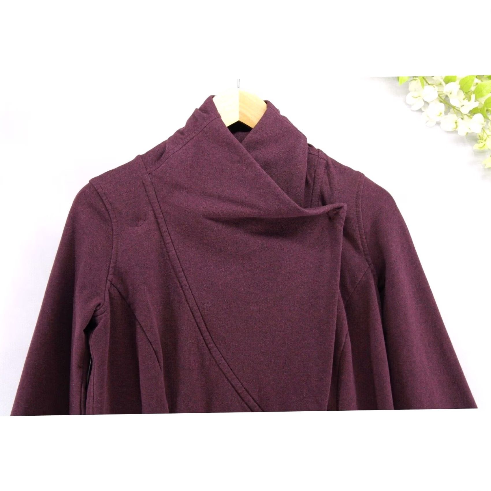 Lululemon Lululemon Women's That's a Wrap Stretch French Terry Jacket Heathered Bordeaux D Purple Solid Long Sleeve Jacket 4 Womens Size S / US 4 / IT 40 - 3 Thumbnail