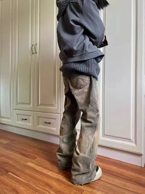 VIBE Vintage high street mud dyed baggy Y2K jeans Size US 34 / EU 50 - 4 Thumbnail