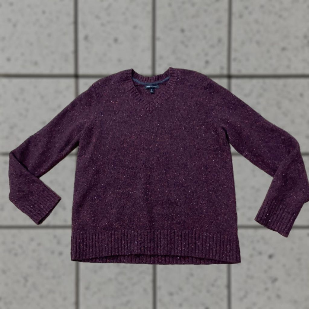 Banana Republic BANANA REPUBLIC Sweater Elbow Patches Wool Red L Unisex Adults Pullover Size L / US 10 / IT 46 - 1 Thumbnail