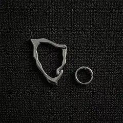 Jewelry Silver Geometric Hoop Earrings, Modern Minimalist Jewelry Size ONE SIZE - 4 Thumbnail