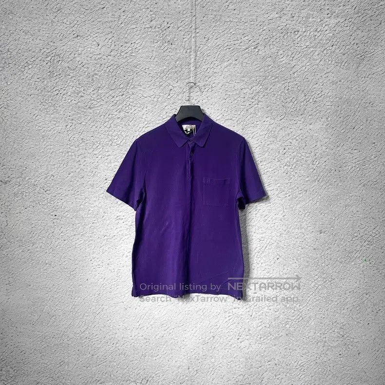 Hermes Hermes Solid Color Slim Fit Mesh Short Sleeve Polo Shirt, Size US L / EU 52-54 / 3 - 1 Thumbnail