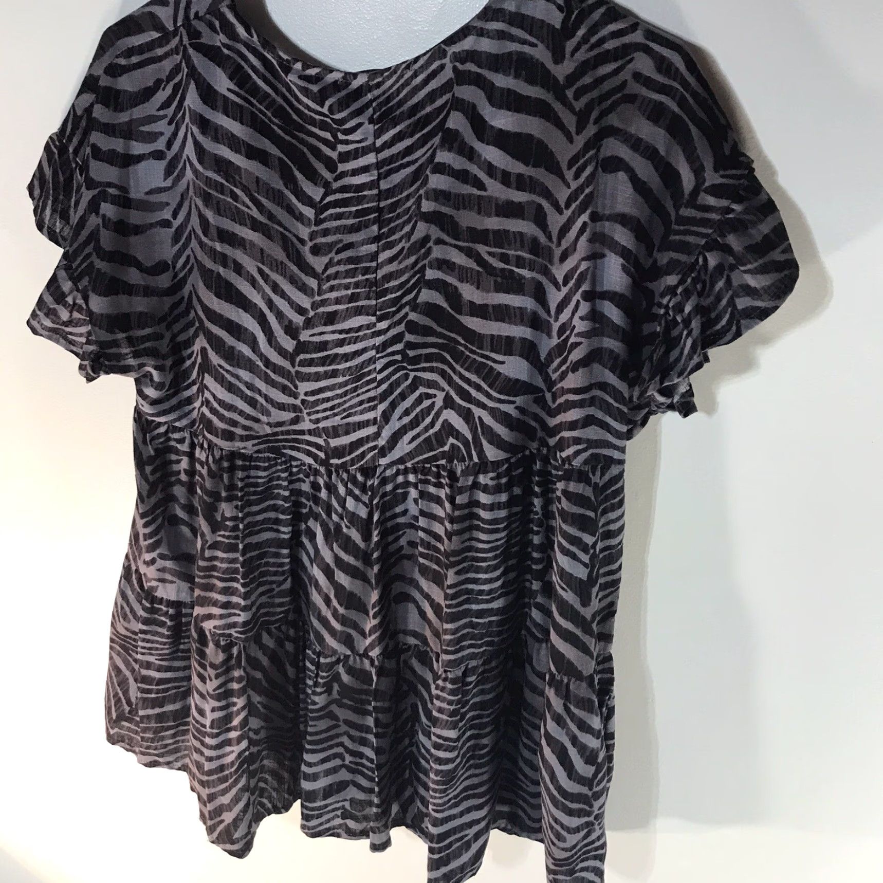 Vintage Final Touch Women's Animal Print Blouse S USA Loose Fit Short Sleeve Ribbed Knit Casual Size S / US 4 / IT 40 - 2 Thumbnail