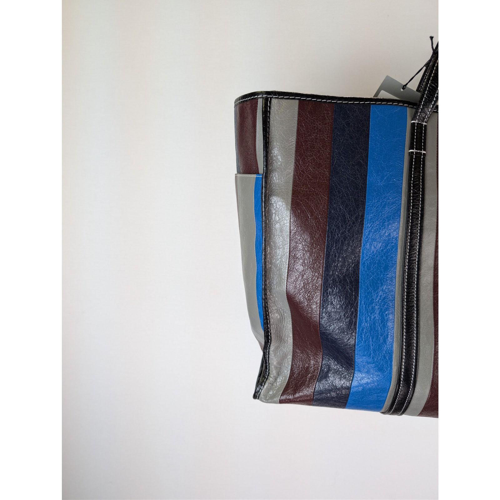Balenciaga o1rshd1 Striped Arena Lamb PA Shatelet Carry All Tote Bag Size ONE SIZE - 12 Thumbnail