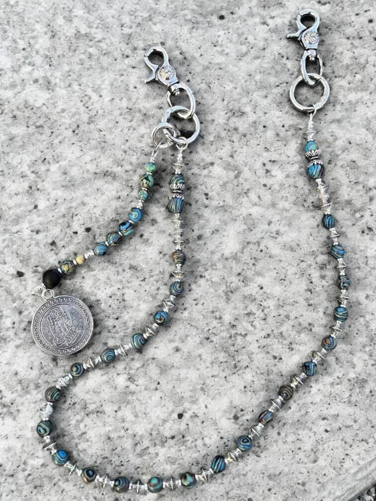 Jewelry Turquoise Black Silver Wallet Chain Size ONE SIZE - 5 Thumbnail