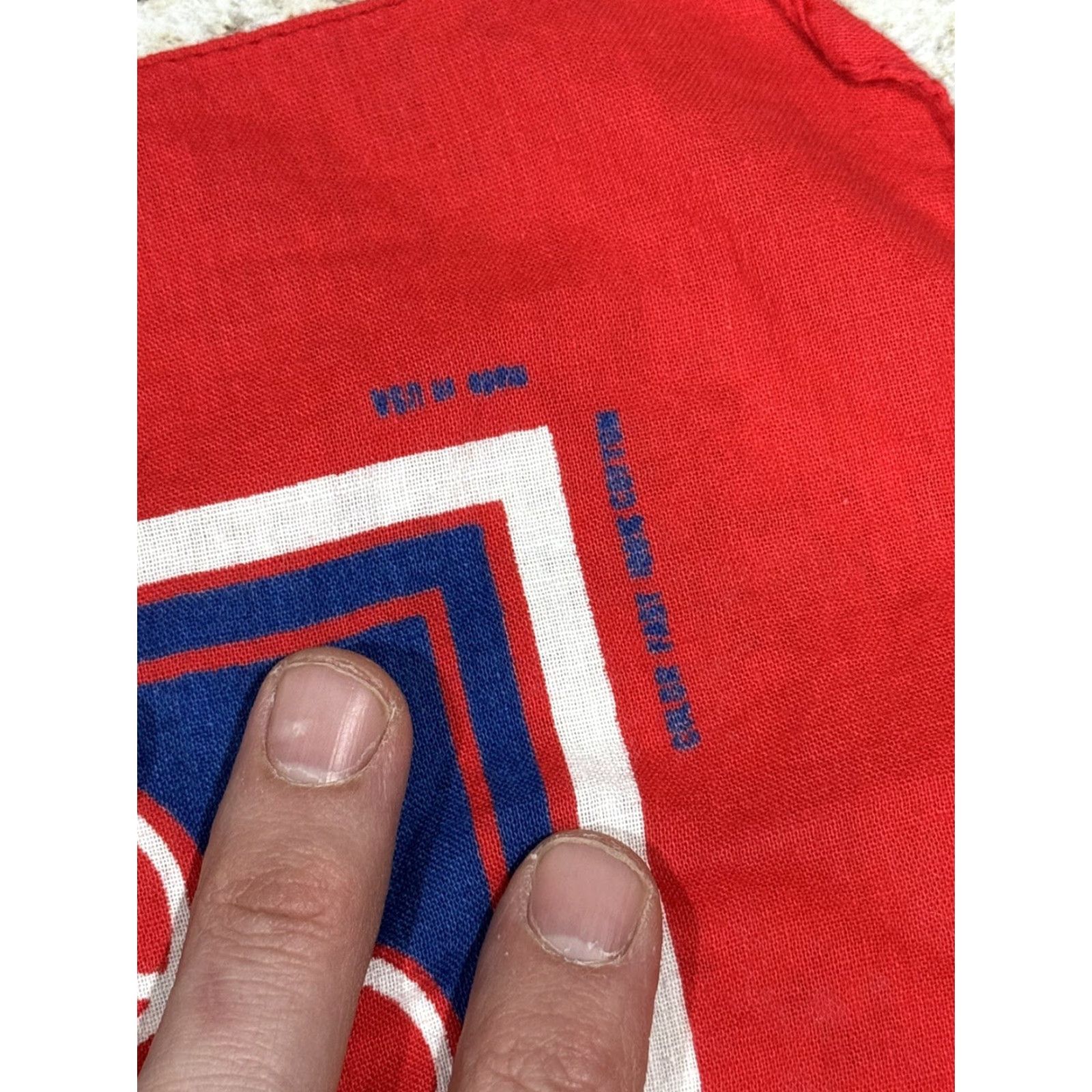 Levi's VINTAGE Levi's Bandana Handkerchief Scarf 21" x 21" Red USA Olympic 1980s 1984 Olympics Rockabilly Size ONE SIZE - 2 Thumbnail