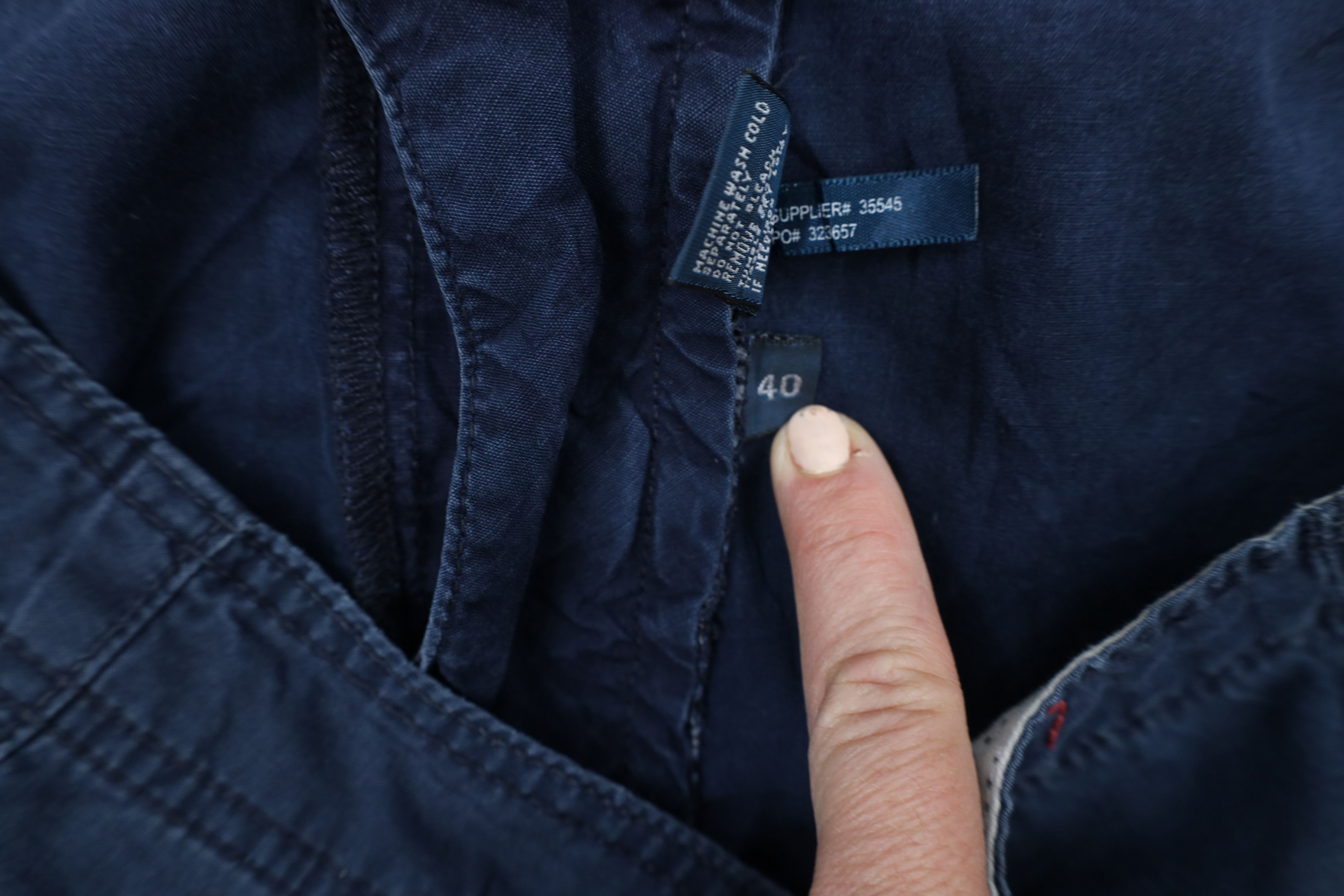 Ralph Lauren × Vintage Vintage 90s Ralph Lauren Surplus Cargo Shorts Navy Blue Size US 40 / EU 56 - 9 Thumbnail