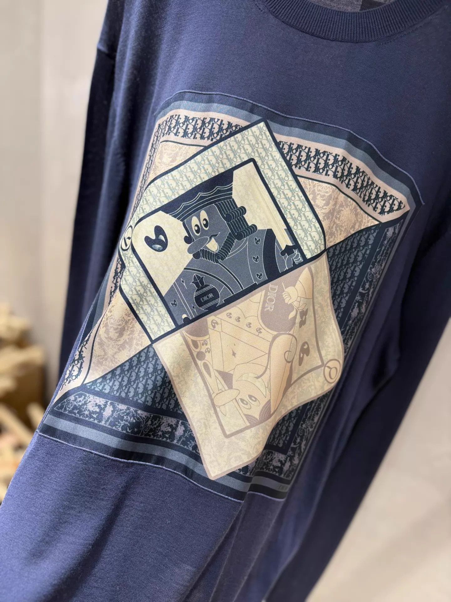 Dior Dior Navy Blue Wool-Silk Poker Monogram Knit Sweater XL Size US XL / EU 56 / 4 - 2 Thumbnail