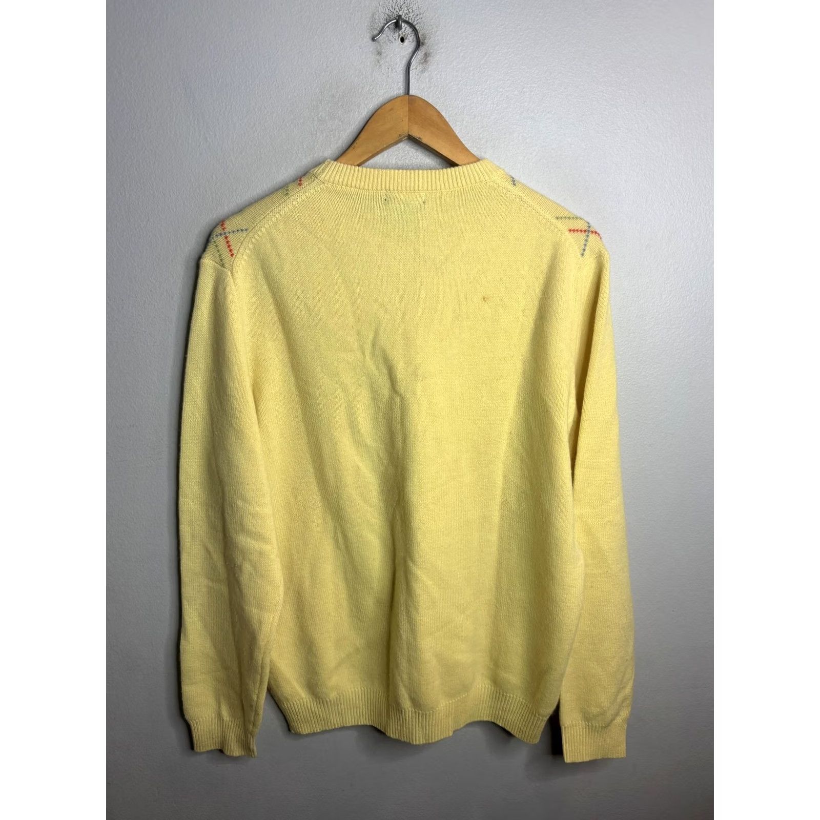 Vintage Paul Fredrick Sweater Mens Medium Yellow Cashmere Argyle Diamond Crewneck Knit Size US M / EU 48-50 / 2 - 6 Thumbnail