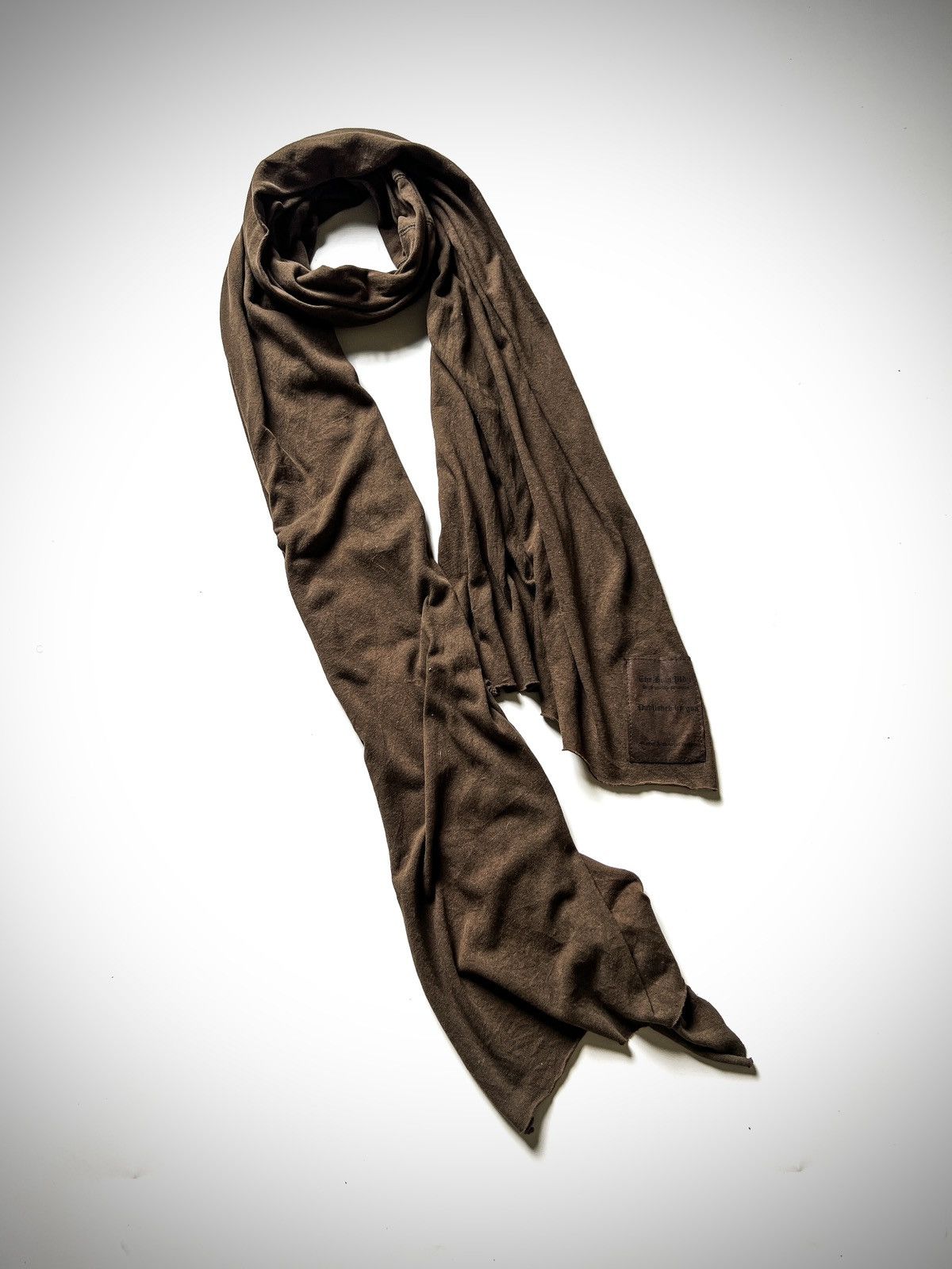 Japanese Brand Goa Raw-Edge Distressed Earth Brown Oversized Scarf 00s vkei Size ONE SIZE - 1 Thumbnail