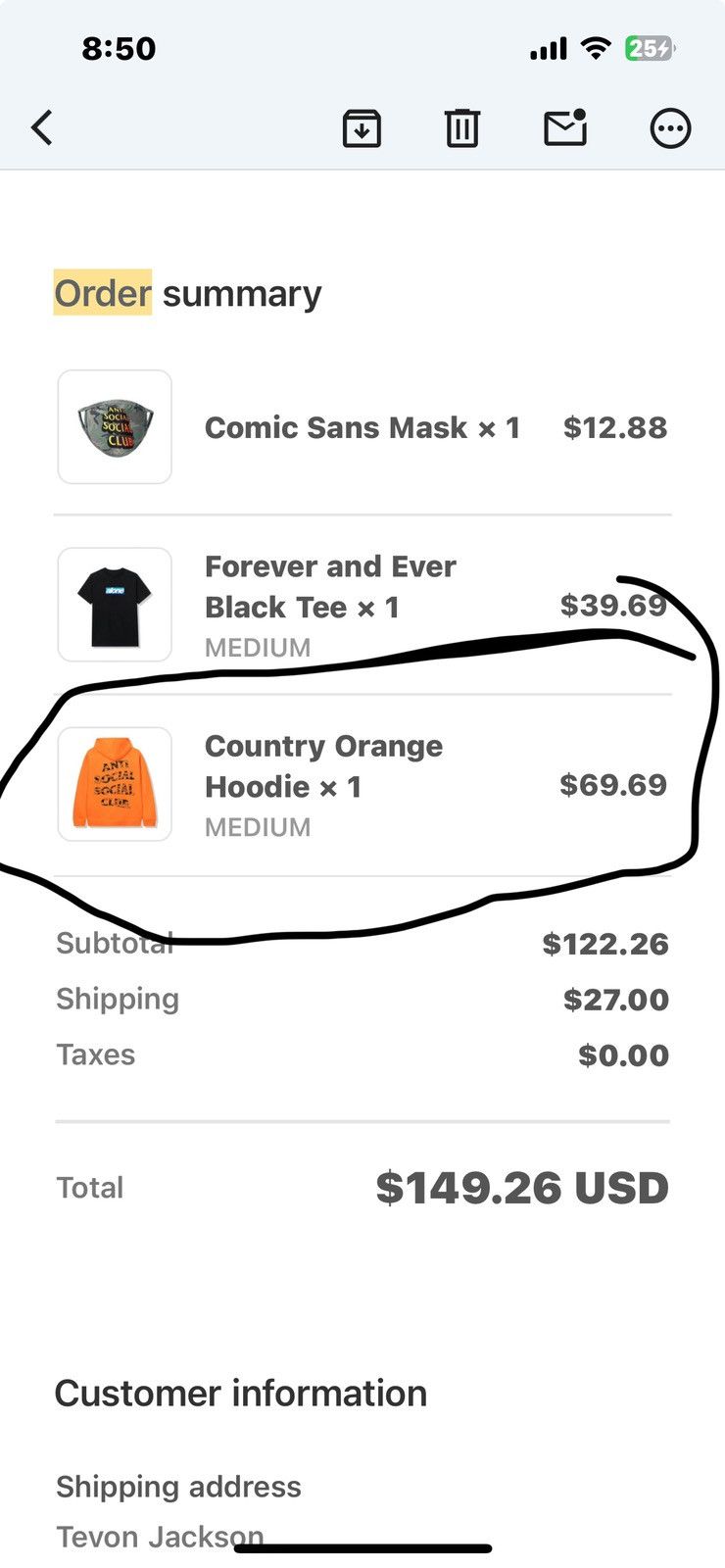 Anti Social Social Club Orange Anti Social Social Club Hoodie Size US M / EU 48-50 / 2 - 4 Thumbnail