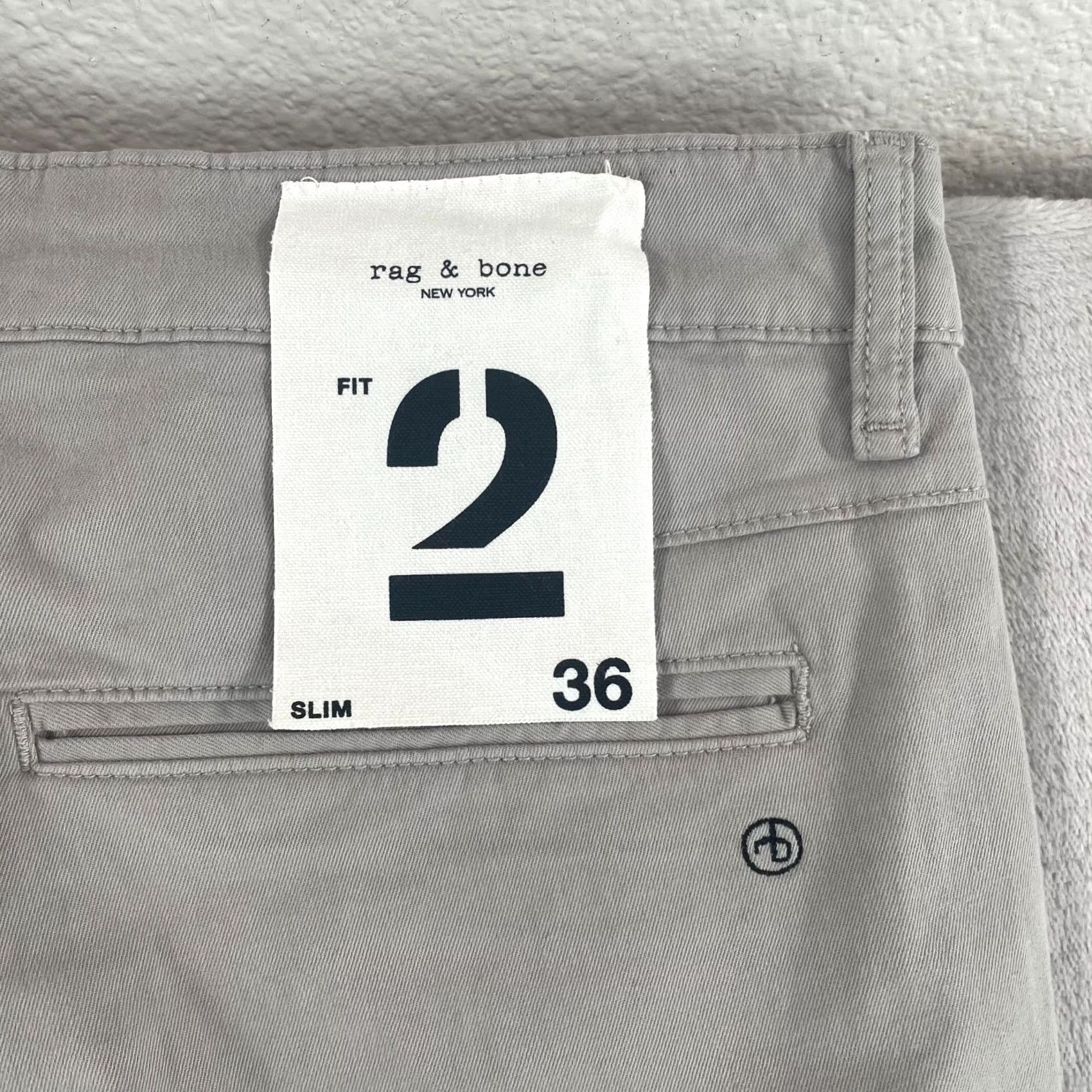 Rag & Bone VINTAGE Rag & Bone NY Fit 2 Chino Pants Mens 36x32 Fog Grey Slim Size US 36 / EU 52 - 6 Thumbnail