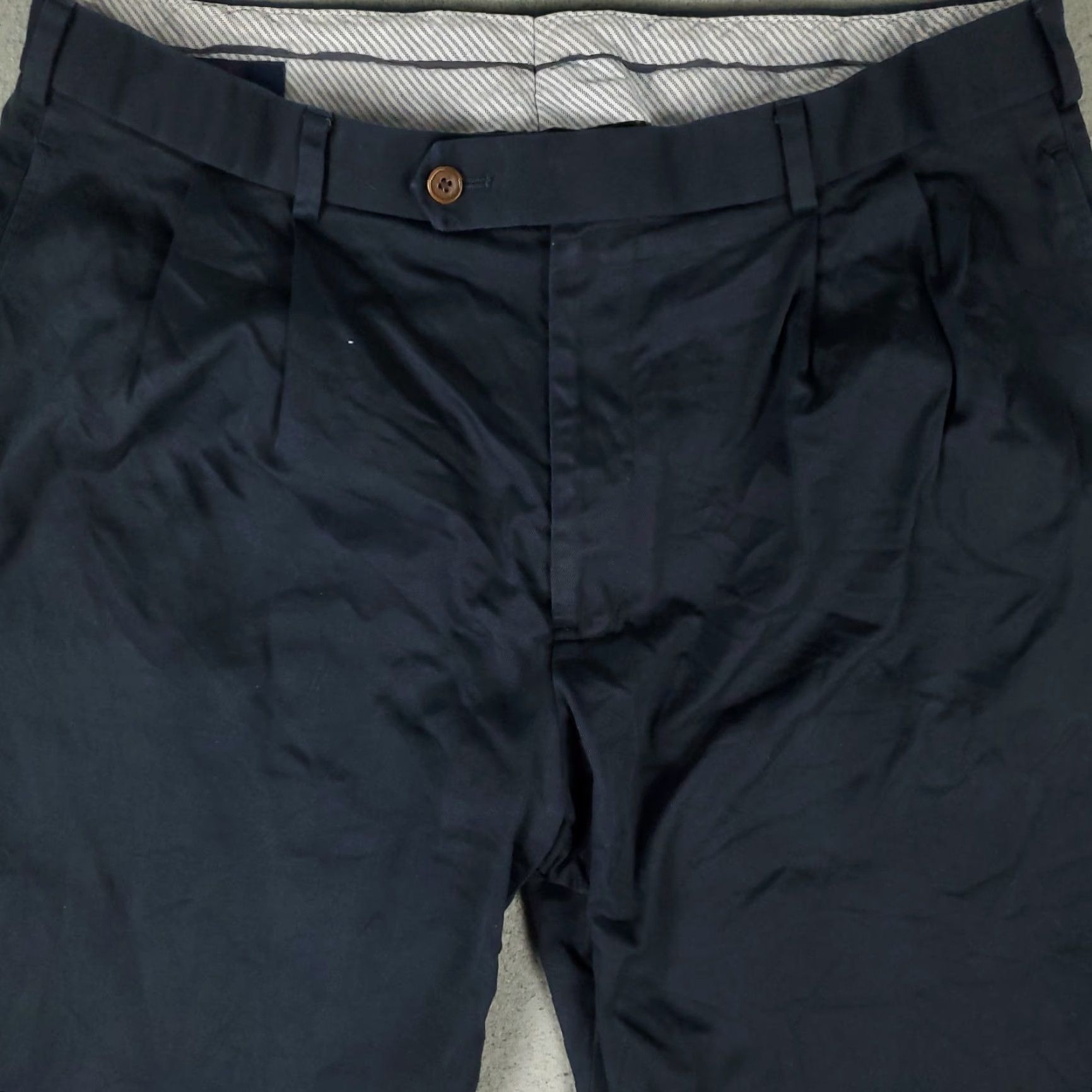 Brooks Brothers Brooks Brothers Chino Pants Mens 37x30 Blue Pleated Regular Fit Trousers Size US 37 - 2 Thumbnail