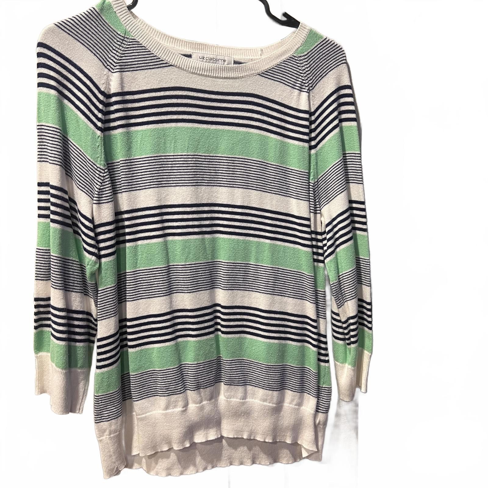 Other Liz Claiborne Women's XL Cotton Striped Sweater Size XL / US 12-14 / IT 48-50 - 1 Thumbnail