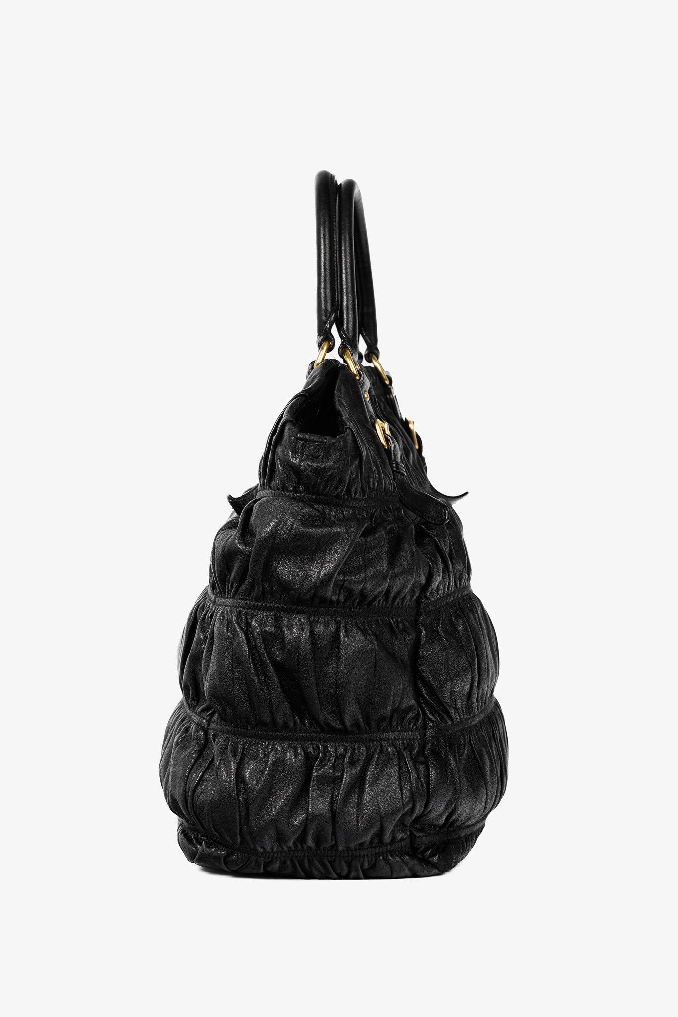 Prada Prada Nero Nappa Gaufre Leather Tote Size ONE SIZE - 3 Thumbnail