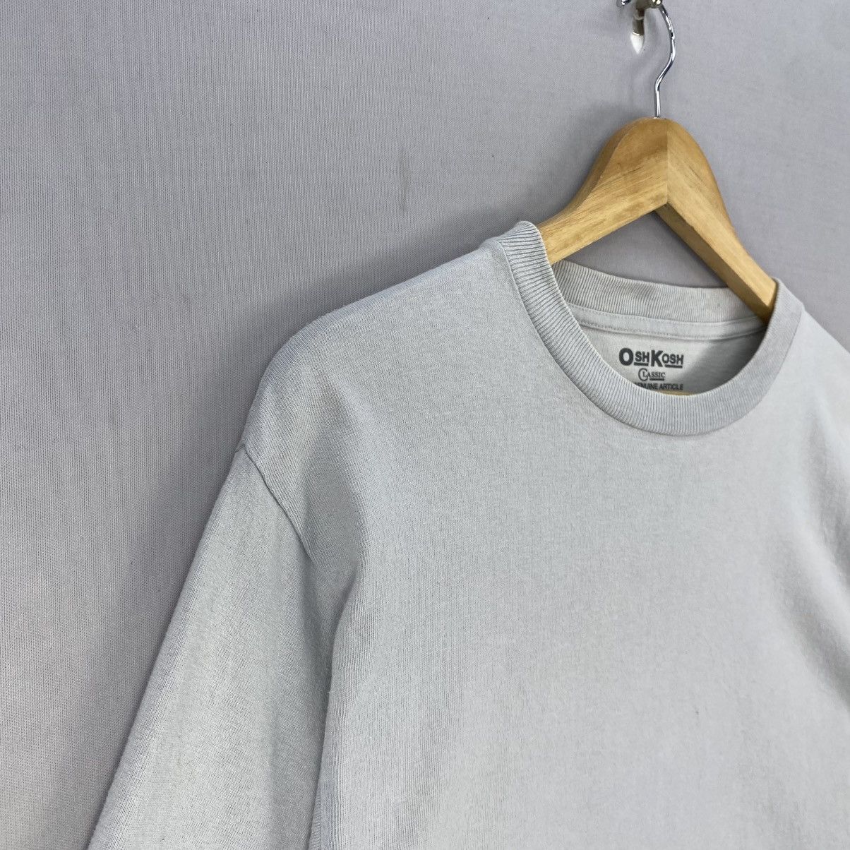 Japanese Brand OshKosh Basic Long Sleeve Tee Light Grey Vintage Fit Size US S / EU 44-46 / 1 - 2 Thumbnail