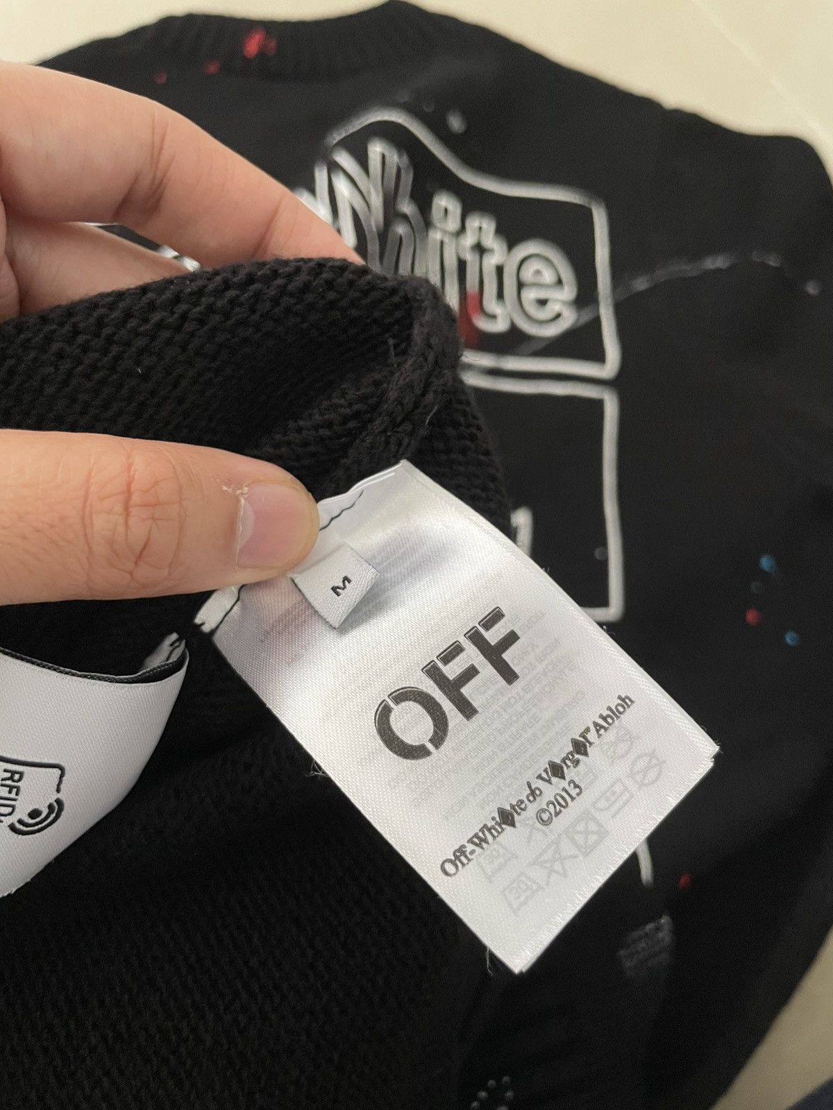 Japanese Brand Off White Sweatshirt with Paint Splash Design Size US M / EU 48-50 / 2 - 6 Thumbnail