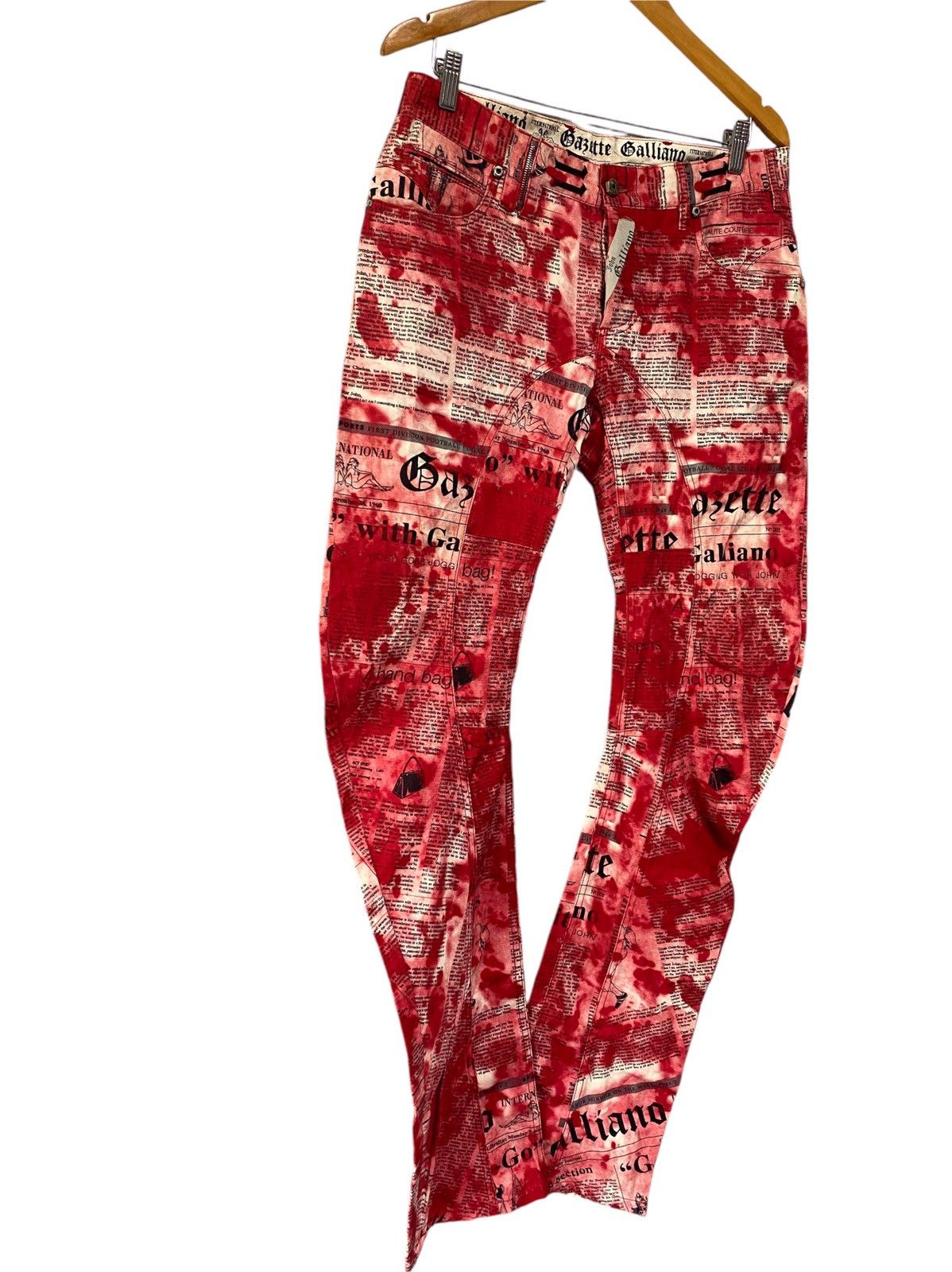 John Galliano Archive John Galliano news papper curves pants Size US 34 / EU 50 - 3 Thumbnail