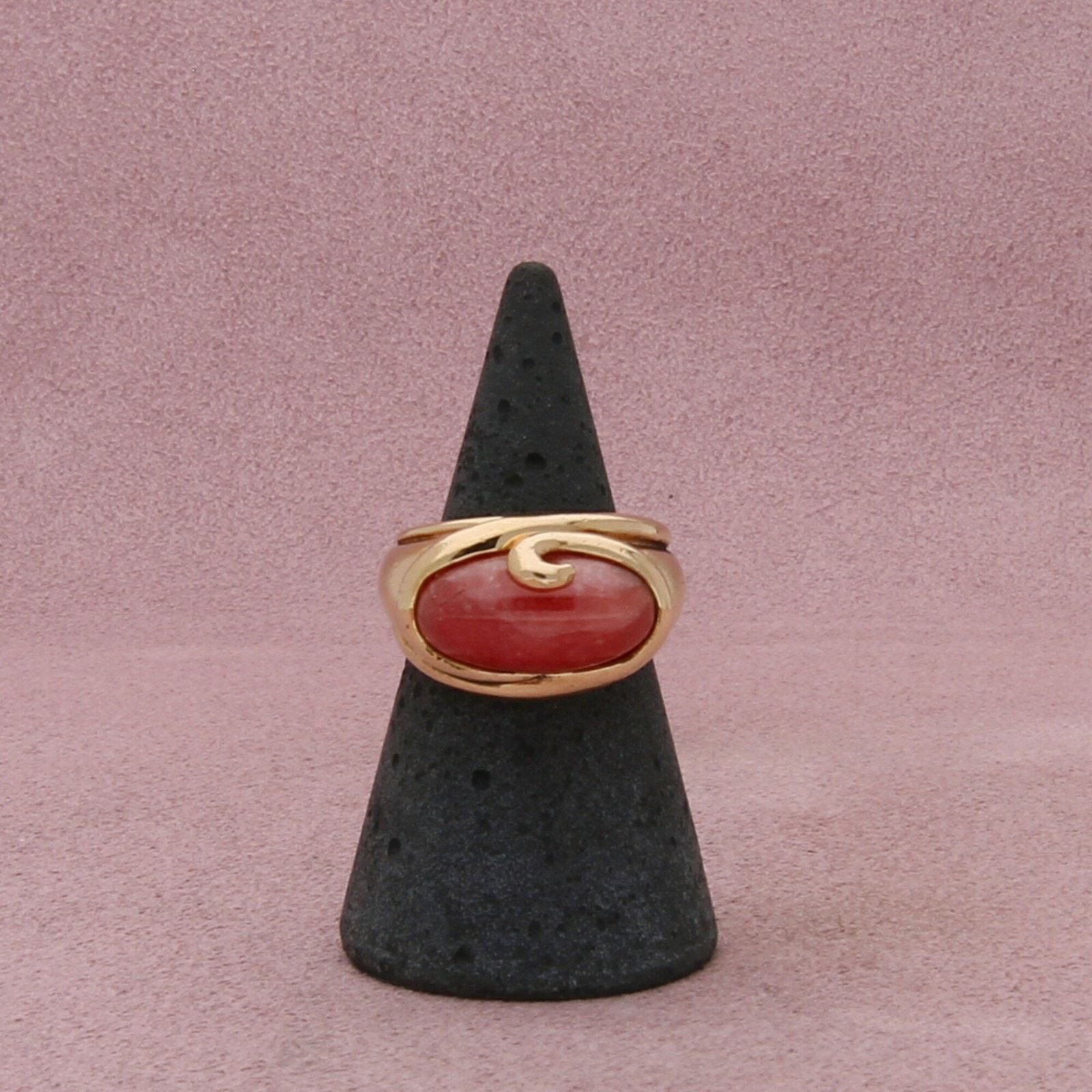 Sterling Silver sterling silver gold plate rhodochrosite ring size 5.75 Size ONE SIZE - 1 Thumbnail