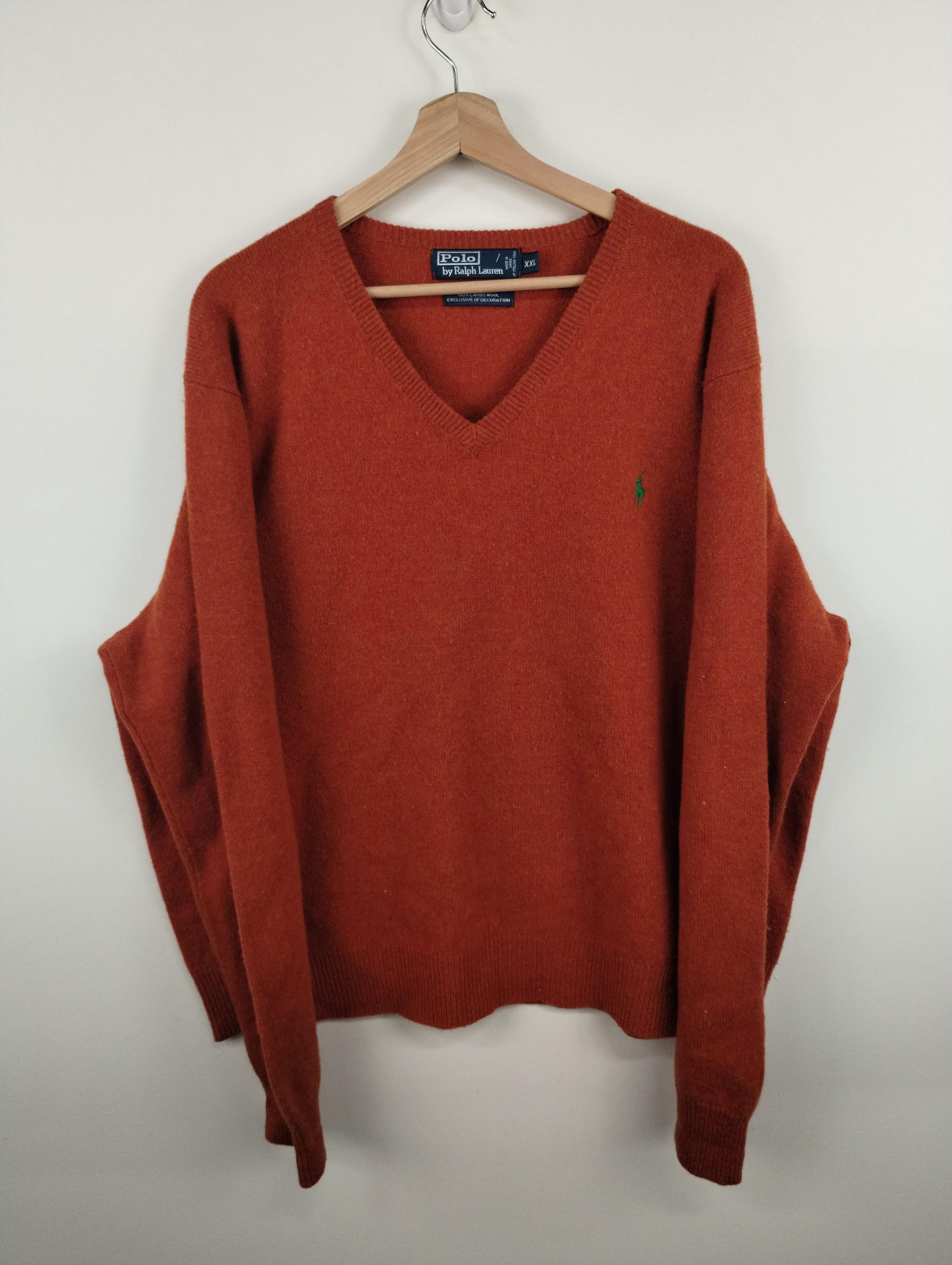 NEW $125 Polo Ralph Lauren store Washable Merino Wool V Neck Sweater Small