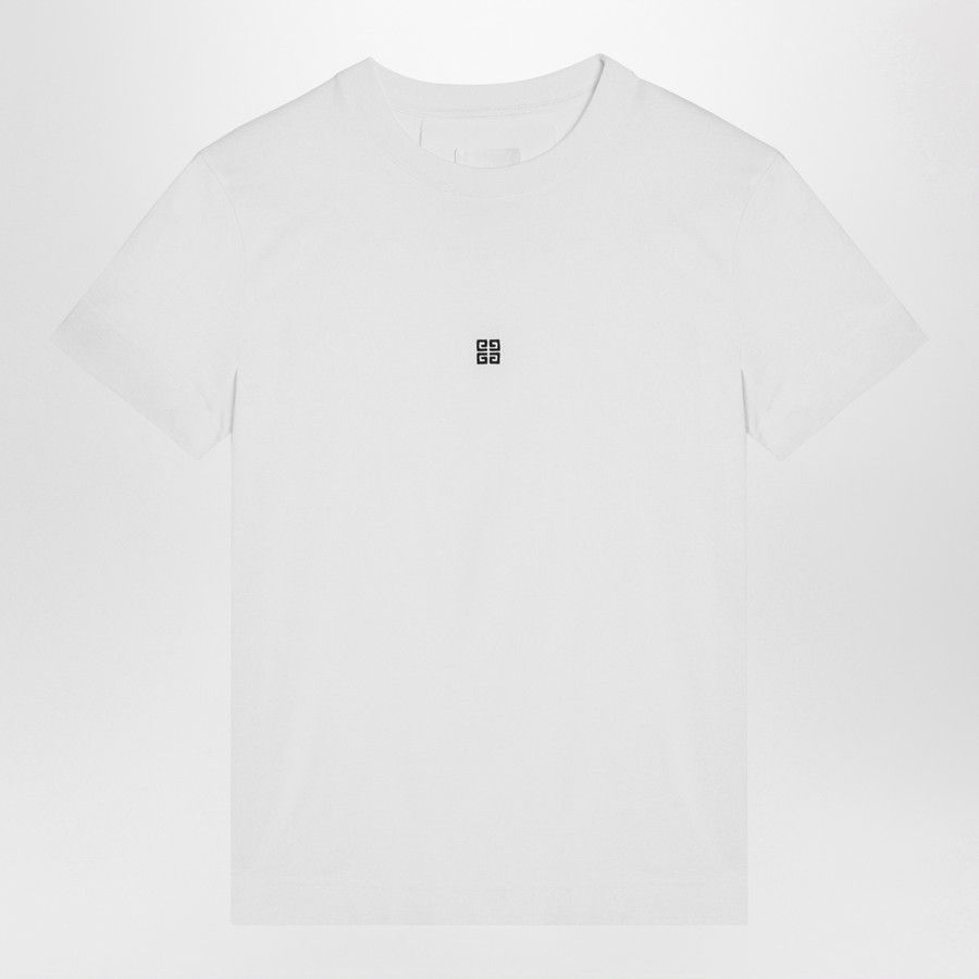 Givenchy o1d2blof0824 Cotton Logo T-Shirts in White Size M / US 6-8 / IT 42-44 - 1 Thumbnail
