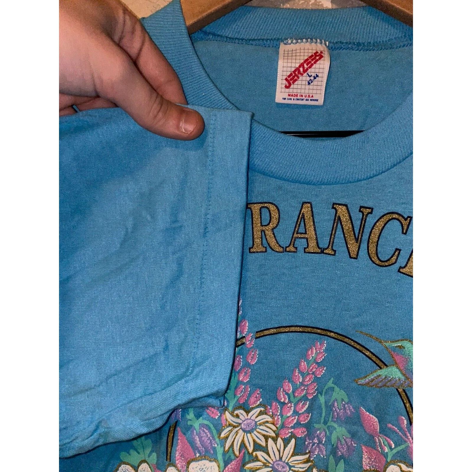 Jerzees Vintage San Francisco Shirt Wildlflowers Wild Blue Tee 90s L Size US L / EU 52-54 / 3 - 7 Thumbnail
