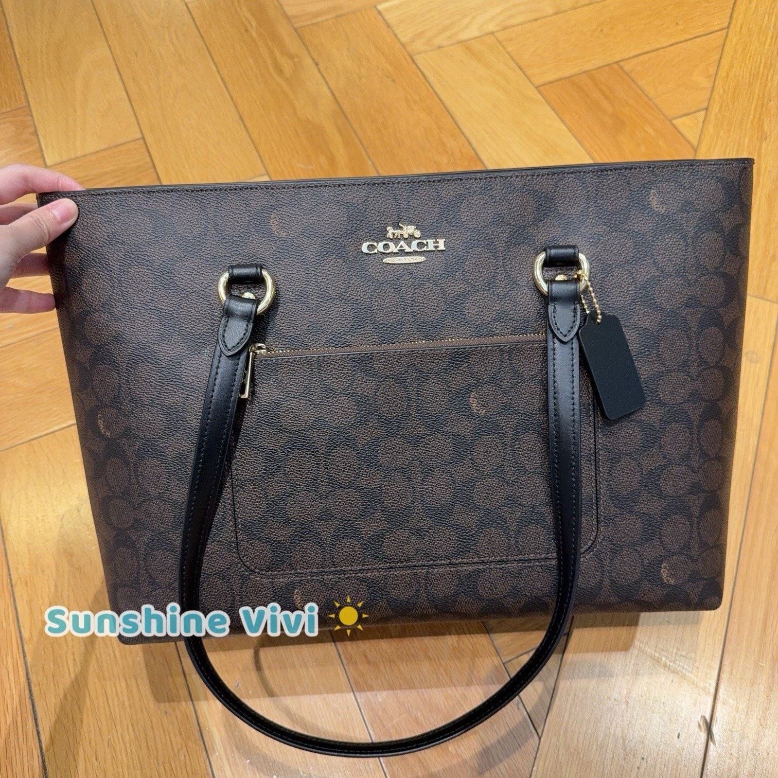 Coach NWT COACH Station Tote Bag Maxi Signature CCD69 Walnut black Size ONE SIZE - 1 Thumbnail
