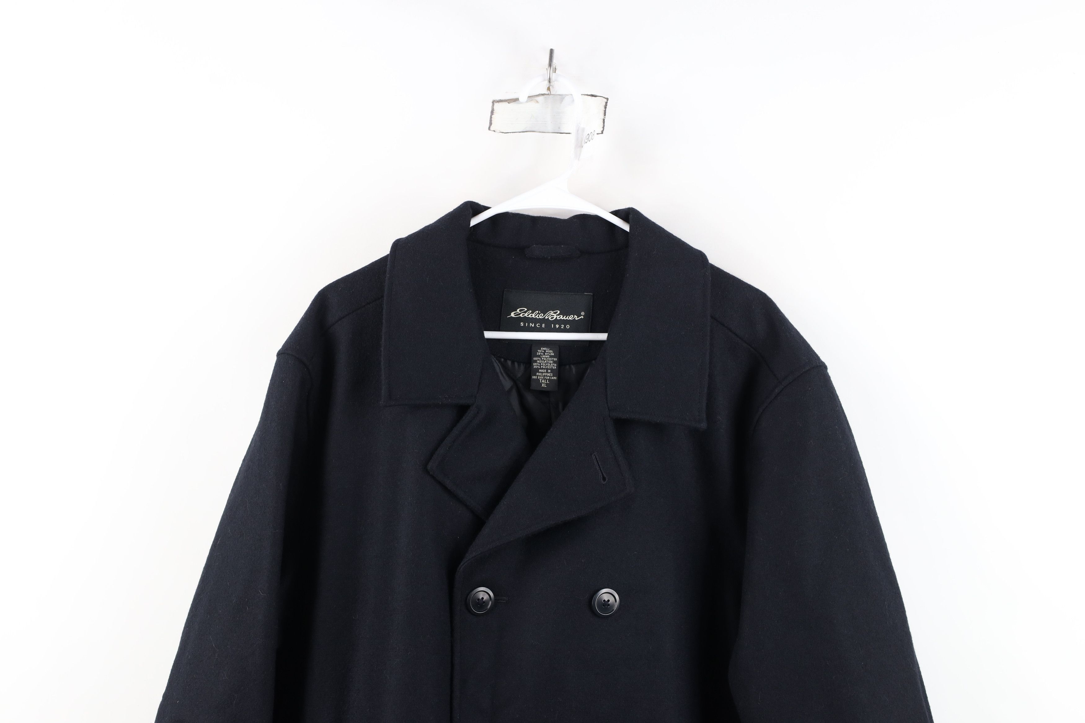 Eddie Bauer Vintage Eddie Bauer Double Breasted Wool Peacoat Navy Blue Size US XL / EU 56 / 4 - 2 Thumbnail
