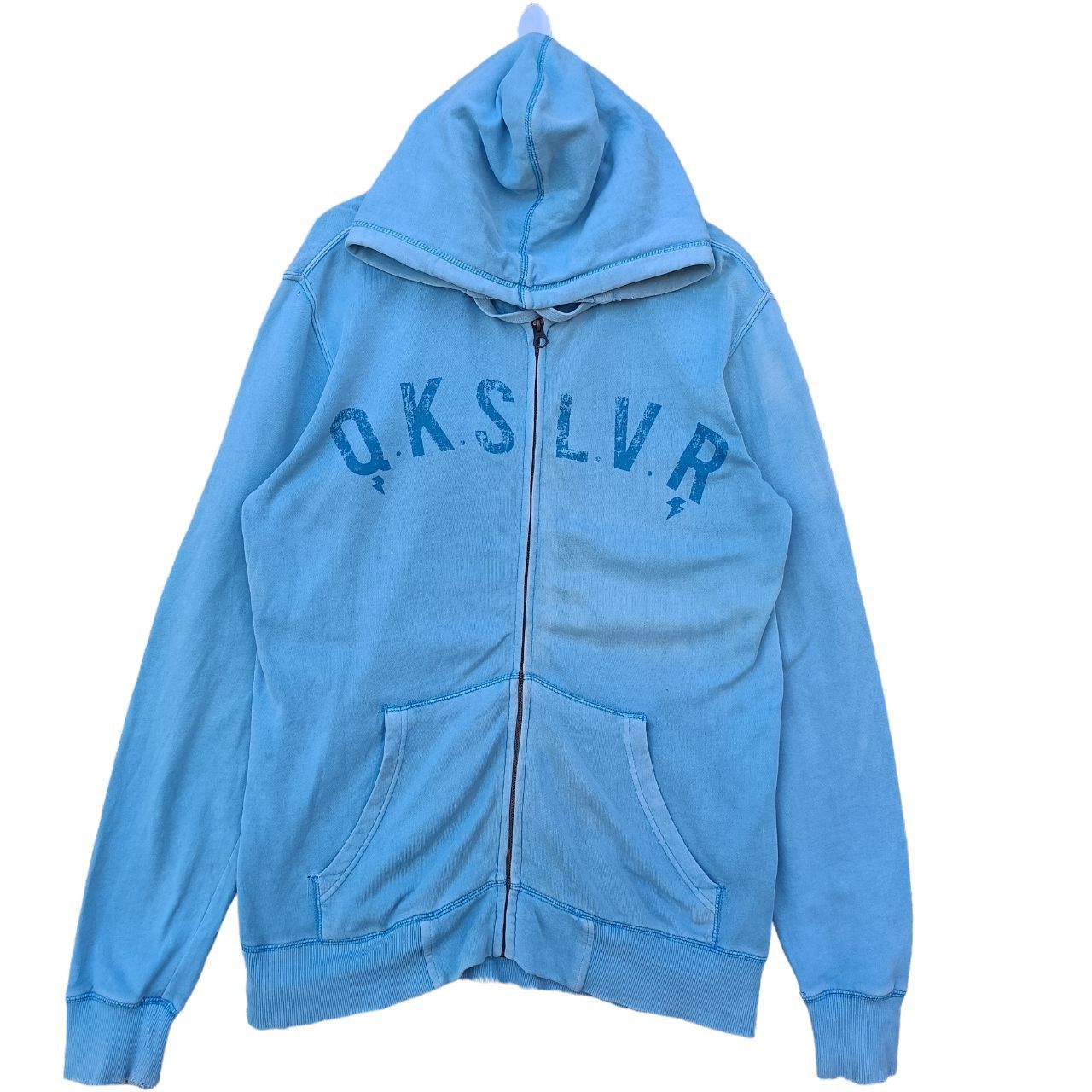 Vintage Quicksilver Spell out Distressed Hoodie Zipup