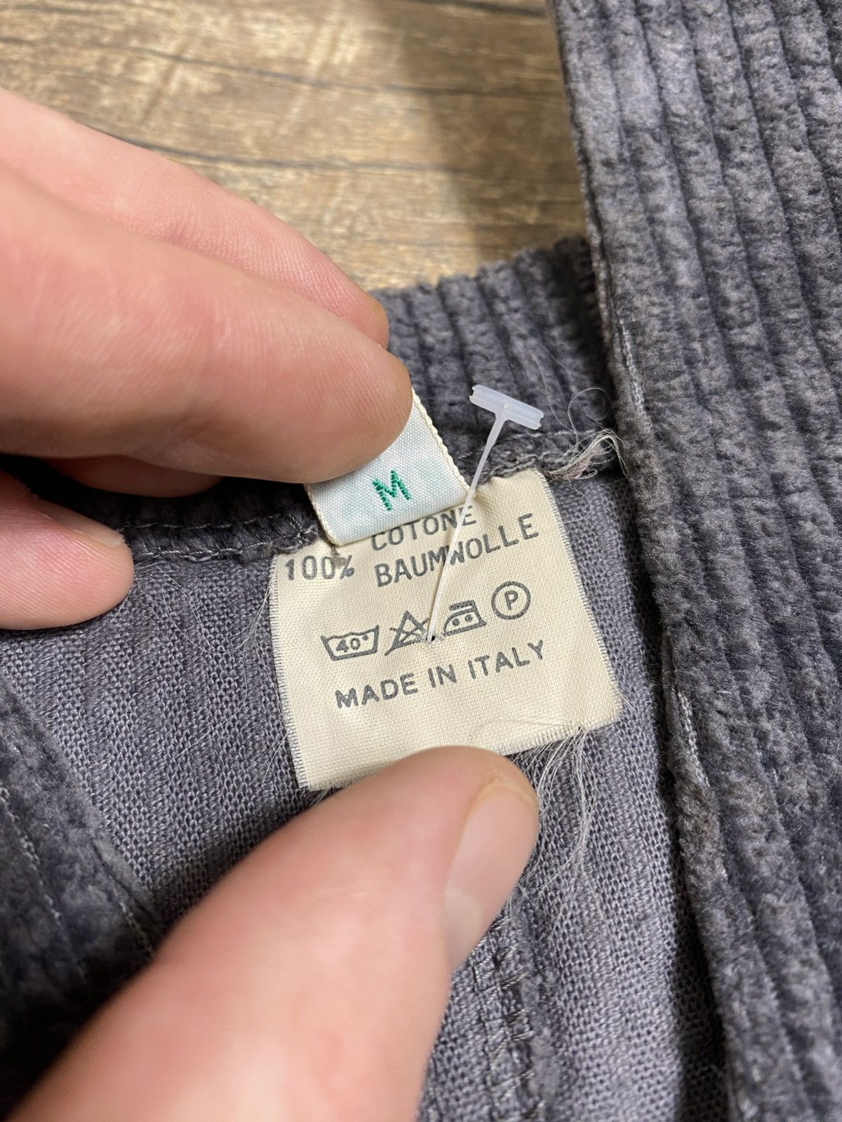 Vintage Prénatal 100% Cotton Gray Corduroy Overalls Made in Italy Size US 32 / EU 48 - 7 Thumbnail