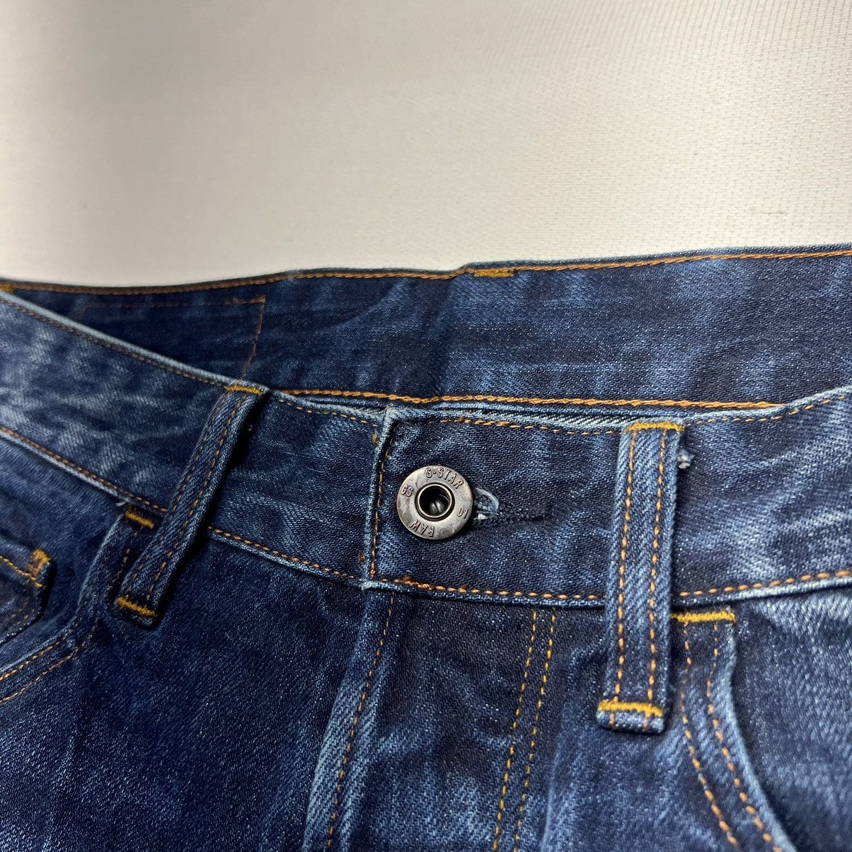 G-Star G Star Raw Jeans Shorts Blue 3301 Tapered Denim Faded Washed Size US 30 / EU 46 - 4 Thumbnail
