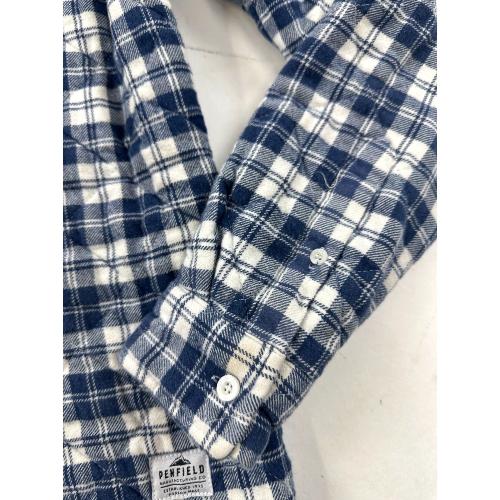 Penfield Penfield Shacket Womens Medium Blue White Plaid Quilted Flannel Boyfriend Fit Size M / US 6-8 / IT 42-44 - 4 Thumbnail