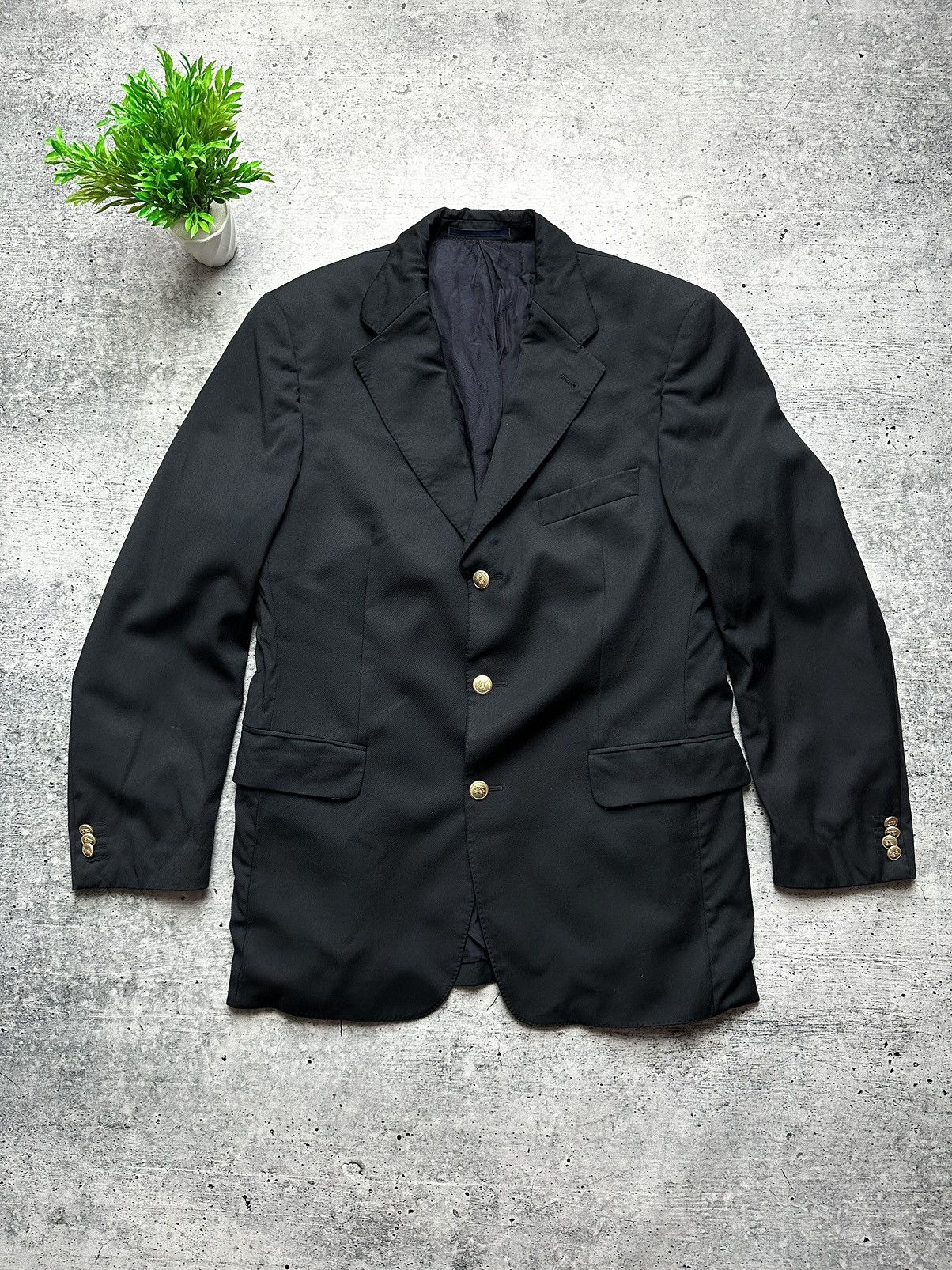 Burberry Vintage 90s Burberry London K-Knopf Wool Blazer Size 50S - 3 Thumbnail