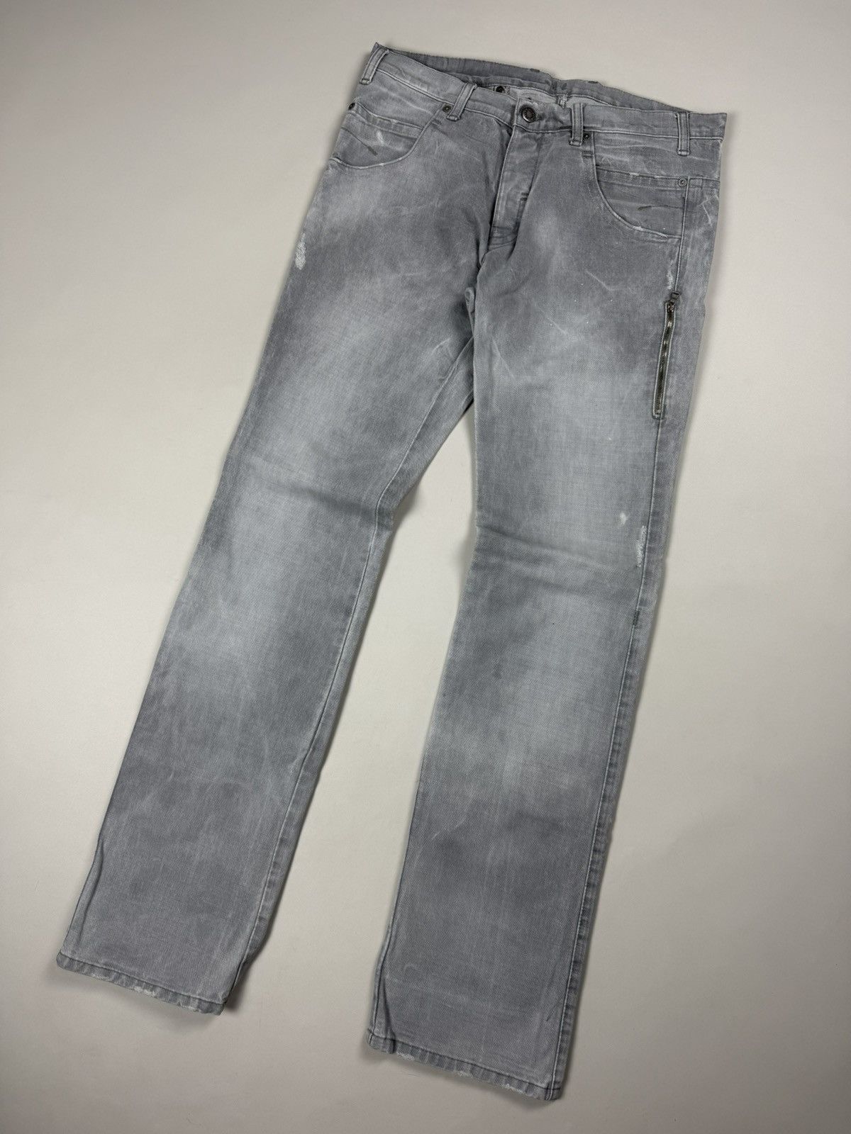Neil Barrett Neil Barrett Men’s Back Buckle Distressed Denim Jeans Size US 34 / EU 50 - 4 Thumbnail