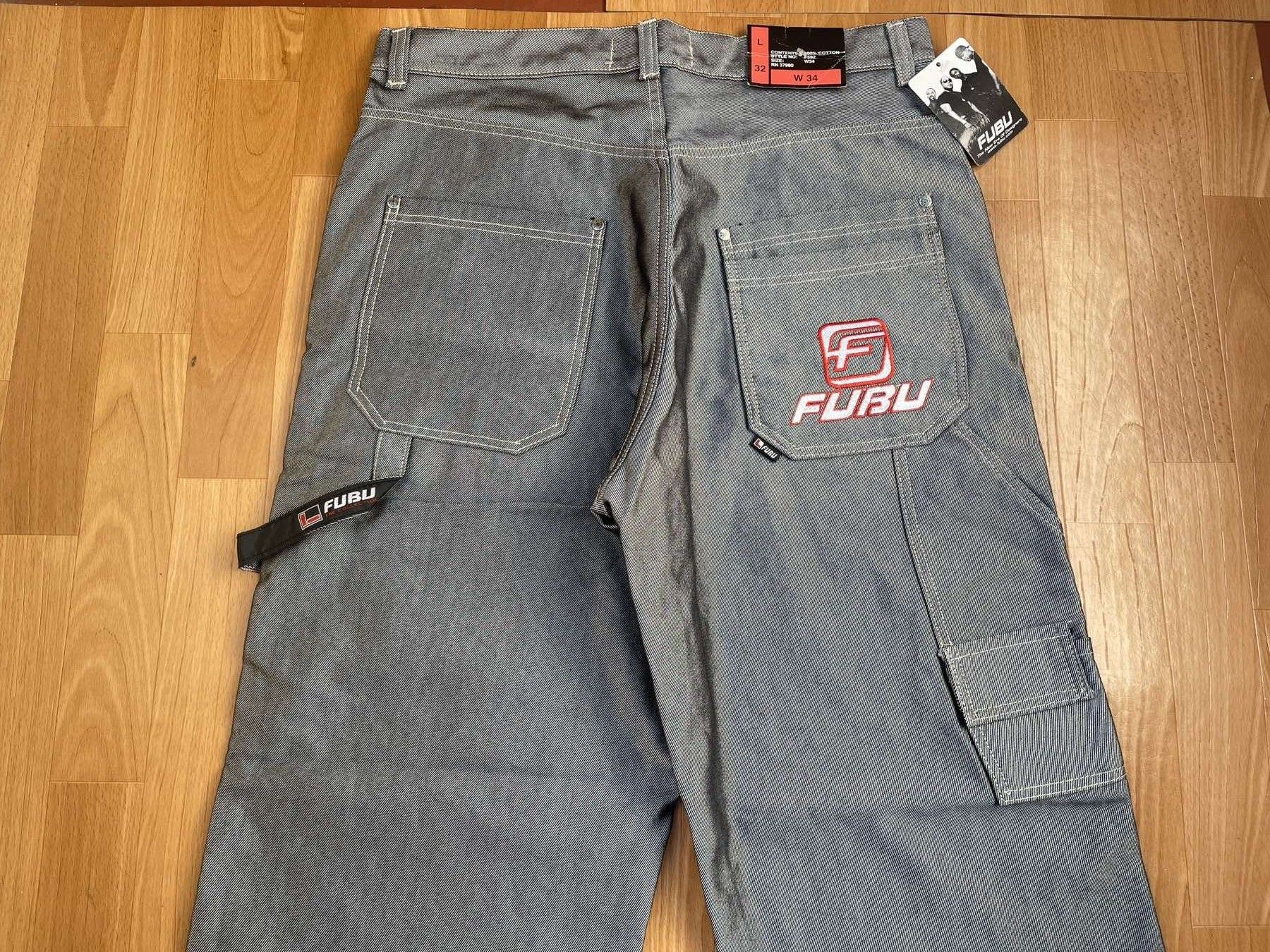 Fubu FUBU jeans shiny vintage baggy jeans silver metallic size 34 Size US 34 / EU 50 - 2 Thumbnail