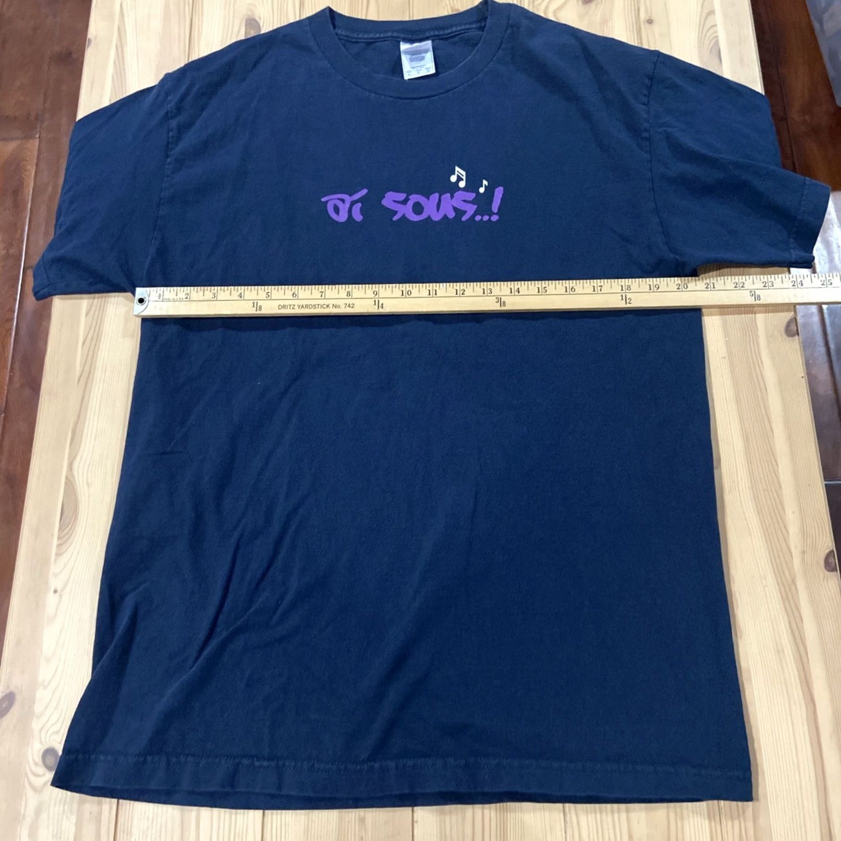 AAA VINTAGE Hawaiian Filipino T Shirt Ilocano Ai Sous Wat You Said? large navy Blue T-Shirt Mens L Blue Graphic Print Hand-Painted Cotton Blend Size US L / EU 52-54 / 3 - 7 Thumbnail