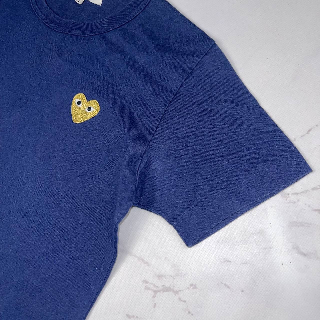 Comme des Garcons Comme Des Garcons Play CDG Yellow Heart Logo T Shirt Size L Size US L / EU 52-54 / 3 - 6 Thumbnail