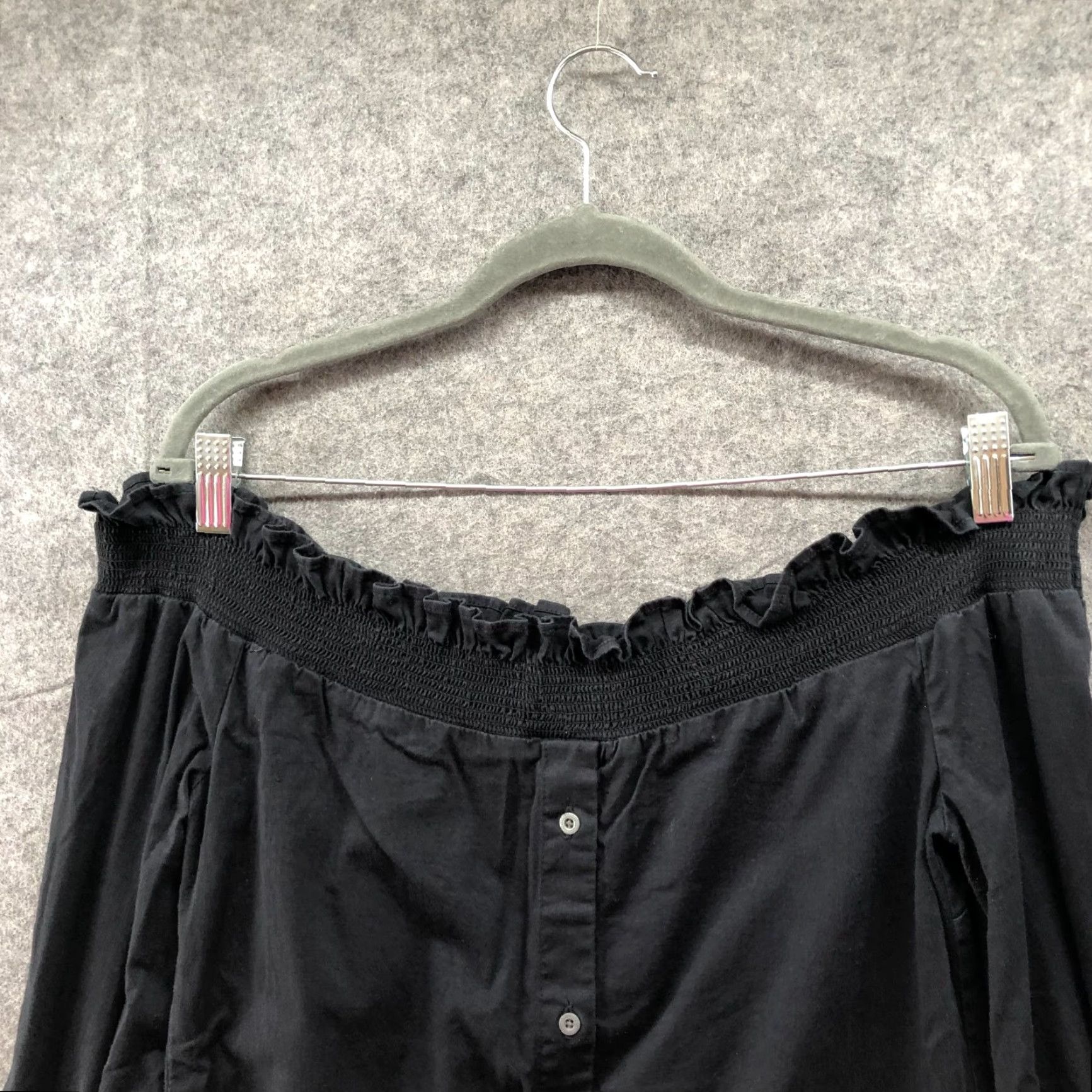 Bell William Rast Off Shoulder Bell Sleeve Top Womens M Black Floral Ruffle Shirt Knit Blouse Size M / US 6-8 / IT 42-44 - 3 Thumbnail