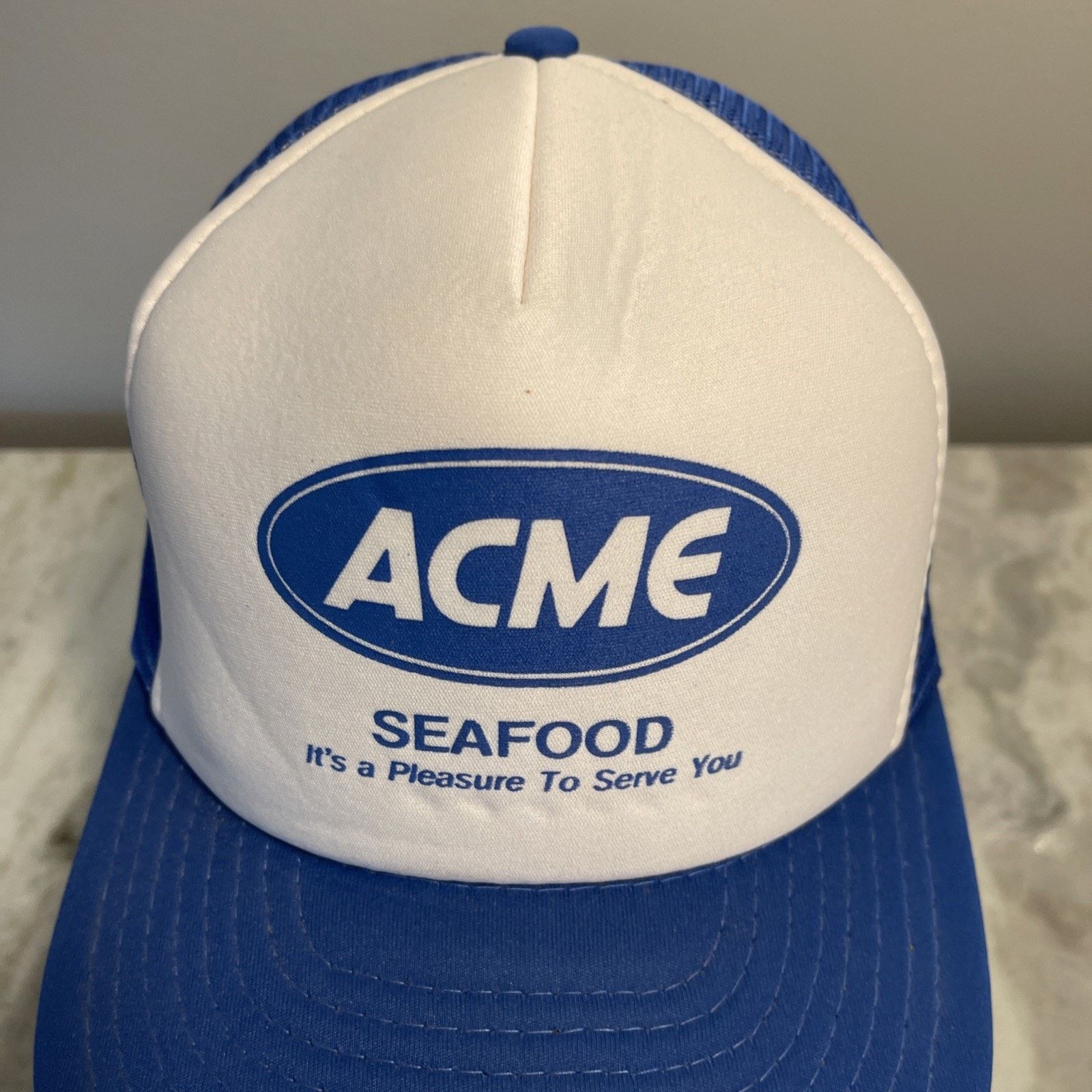 Vintage Vtg 1980’s Trucker Hat Snapback Cap ACME Seafood Rare EUC 2 Size ONE SIZE - 2 Thumbnail