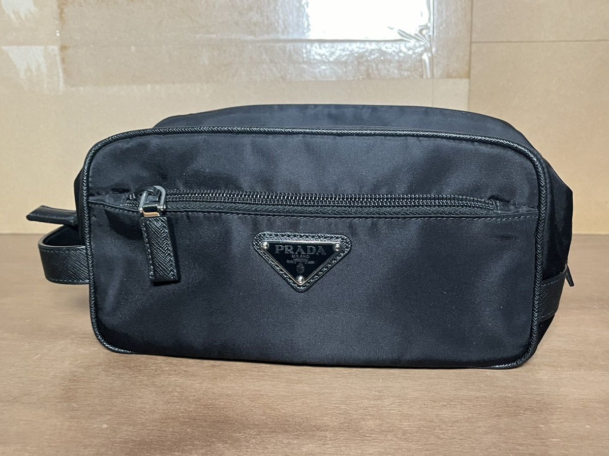Prada men's nylon toiletry bag