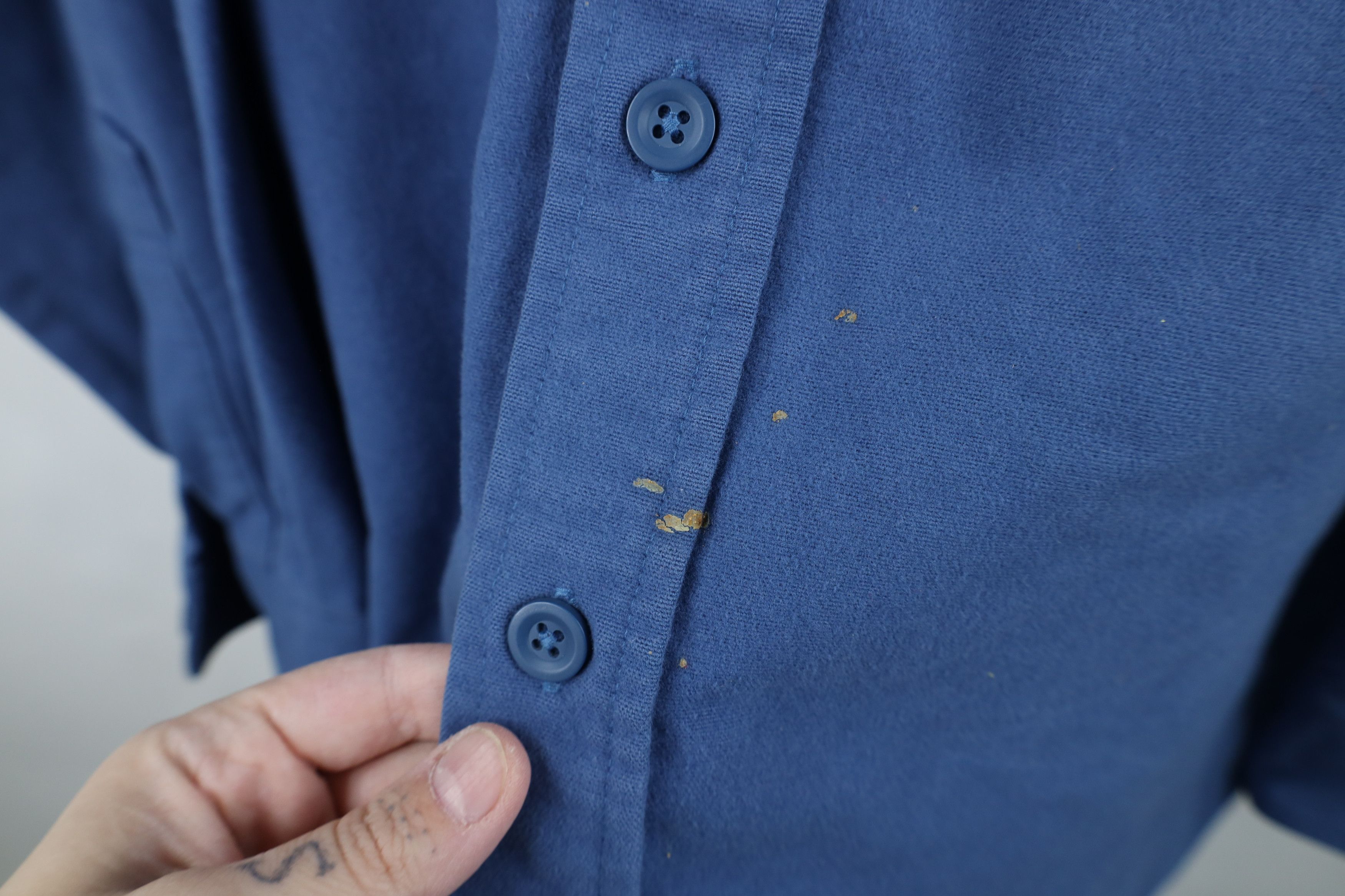 L.L. Bean Vintage 90s LL Bean Heavy Chamois Cloth Button Shirt Blue Size US XXL / EU 58 / 5 - 4 Thumbnail