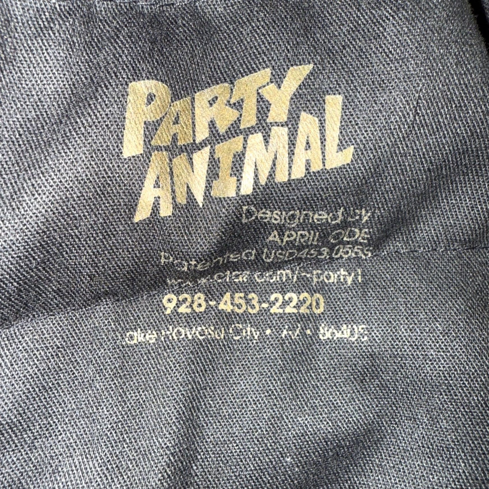 Vintage Party Animal Cool Cooling Vest Shirt Adults M Black Biker Eagle Flag Size US M / EU 48-50 / 2 - 2 Thumbnail