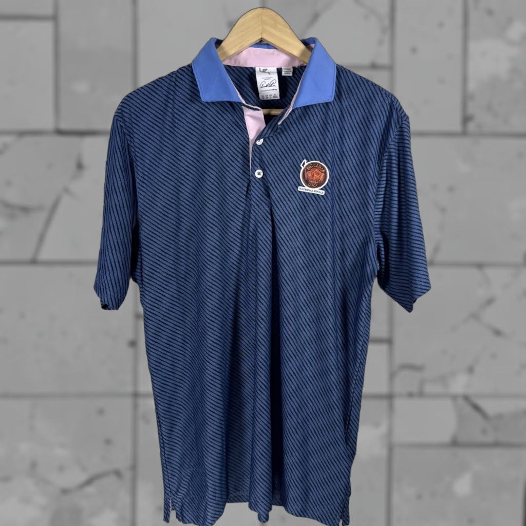 Puma PUMA Arnold Palmer Big Cedar Blue Striped Polo Shirt Mens Size M Size US M / EU 48-50 / 2 - 1 Thumbnail