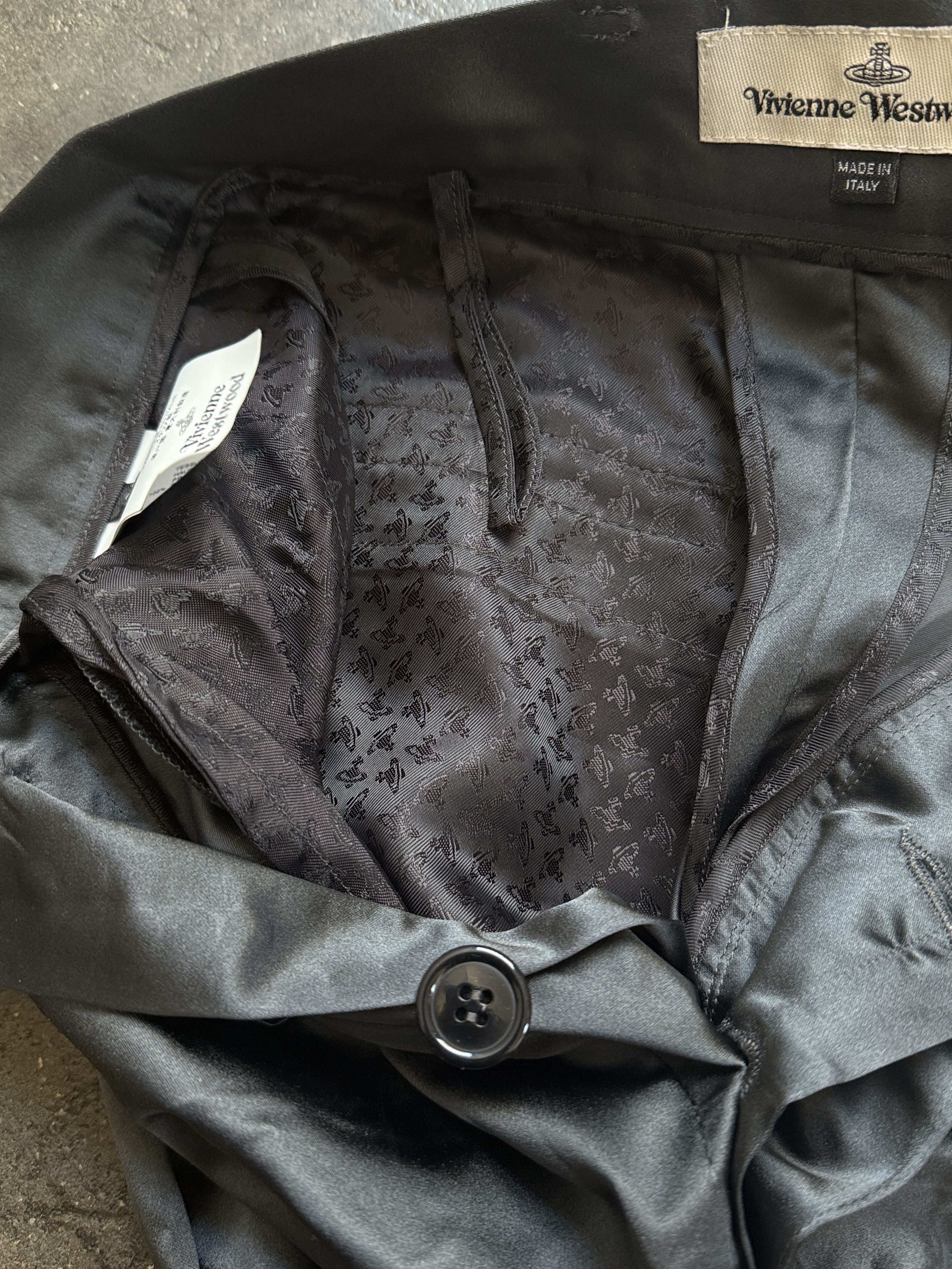 Vivienne Westwood NWT 1300$ F/W 2017 SILK and viscose shiny pants . Unreal Size 26" / US 2 / IT 38 - 4 Thumbnail