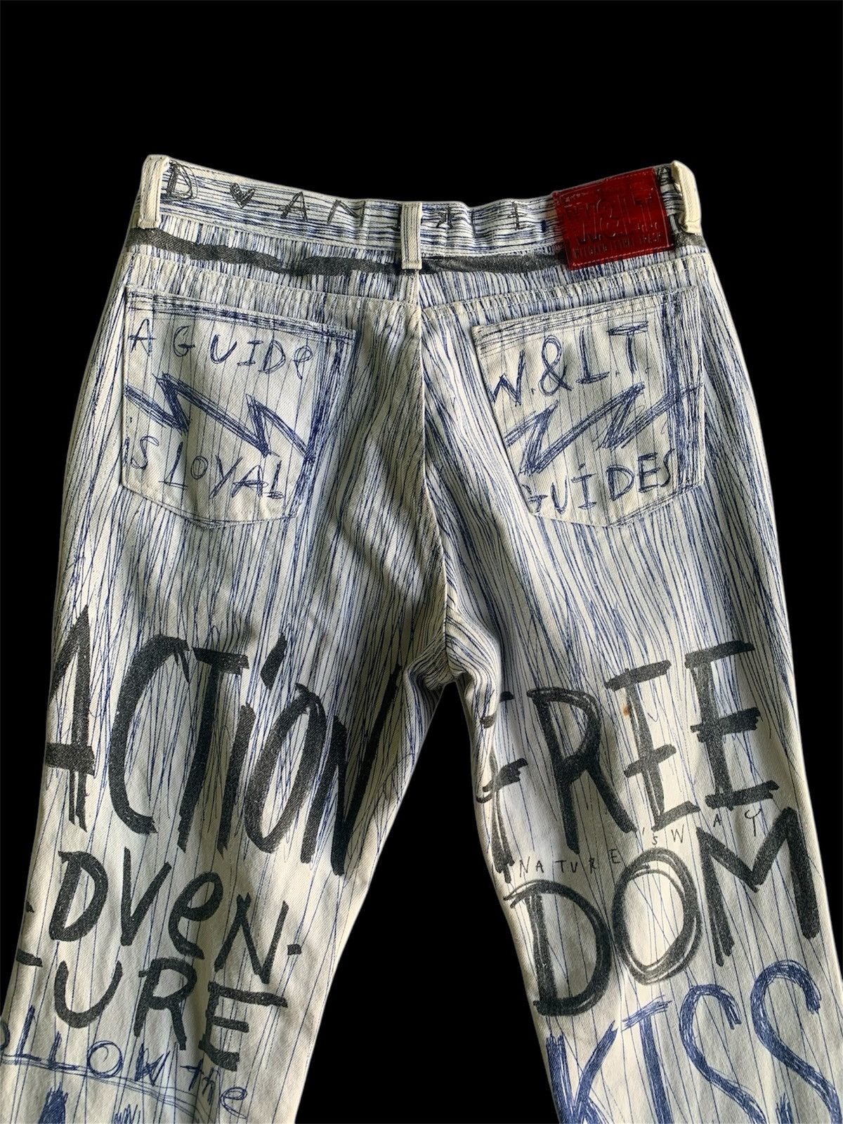 Vintage Vintage Walter Van Beirendonck 90s graffiti Jeans Size US 31 - 4 Thumbnail