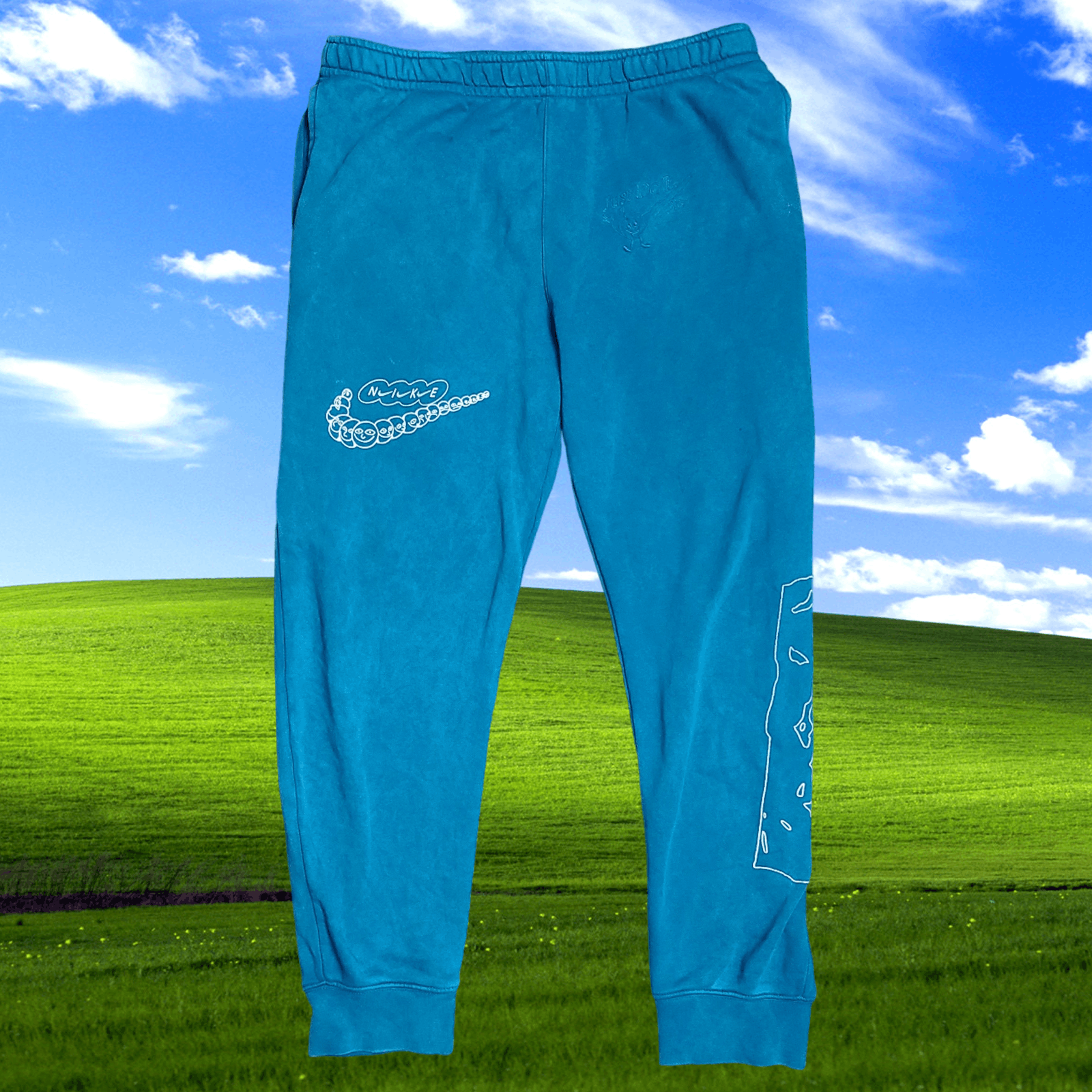 Nike Nike Blue Dyed Psychedelic Topographic Sweatpants - Size: L Size US 36 / EU 52 - 2 Thumbnail