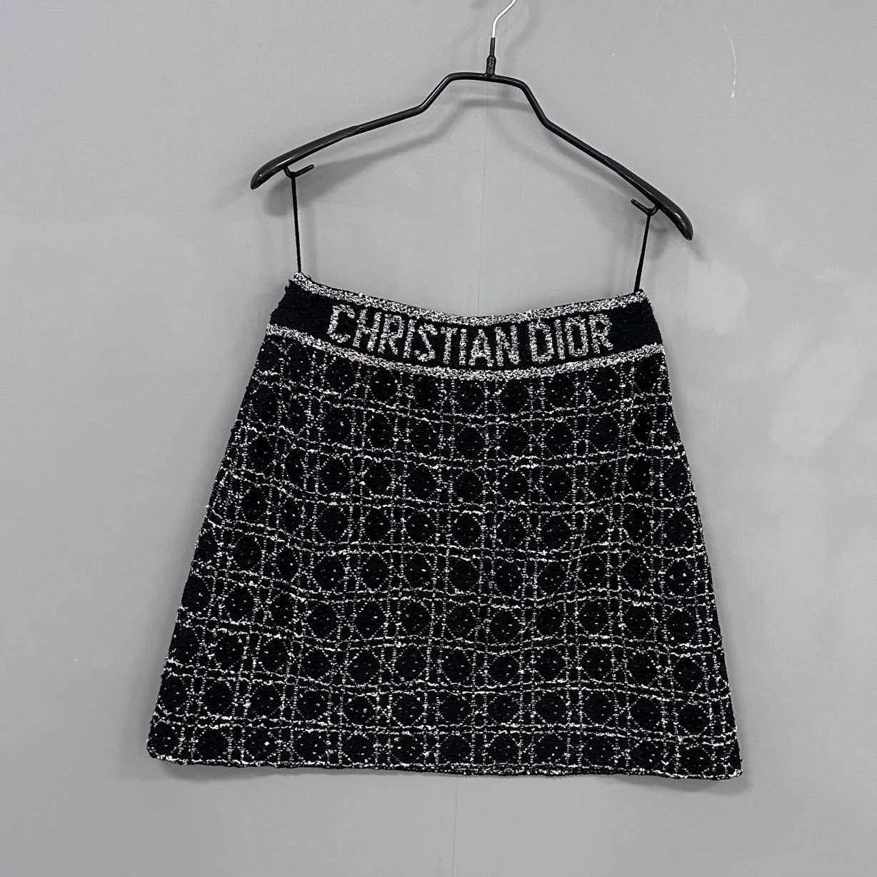 Dior Dior Black & White Tweed Vine Check Logo Mini Skirt 36 Size 26" / US 2 / IT 38 - 3 Thumbnail