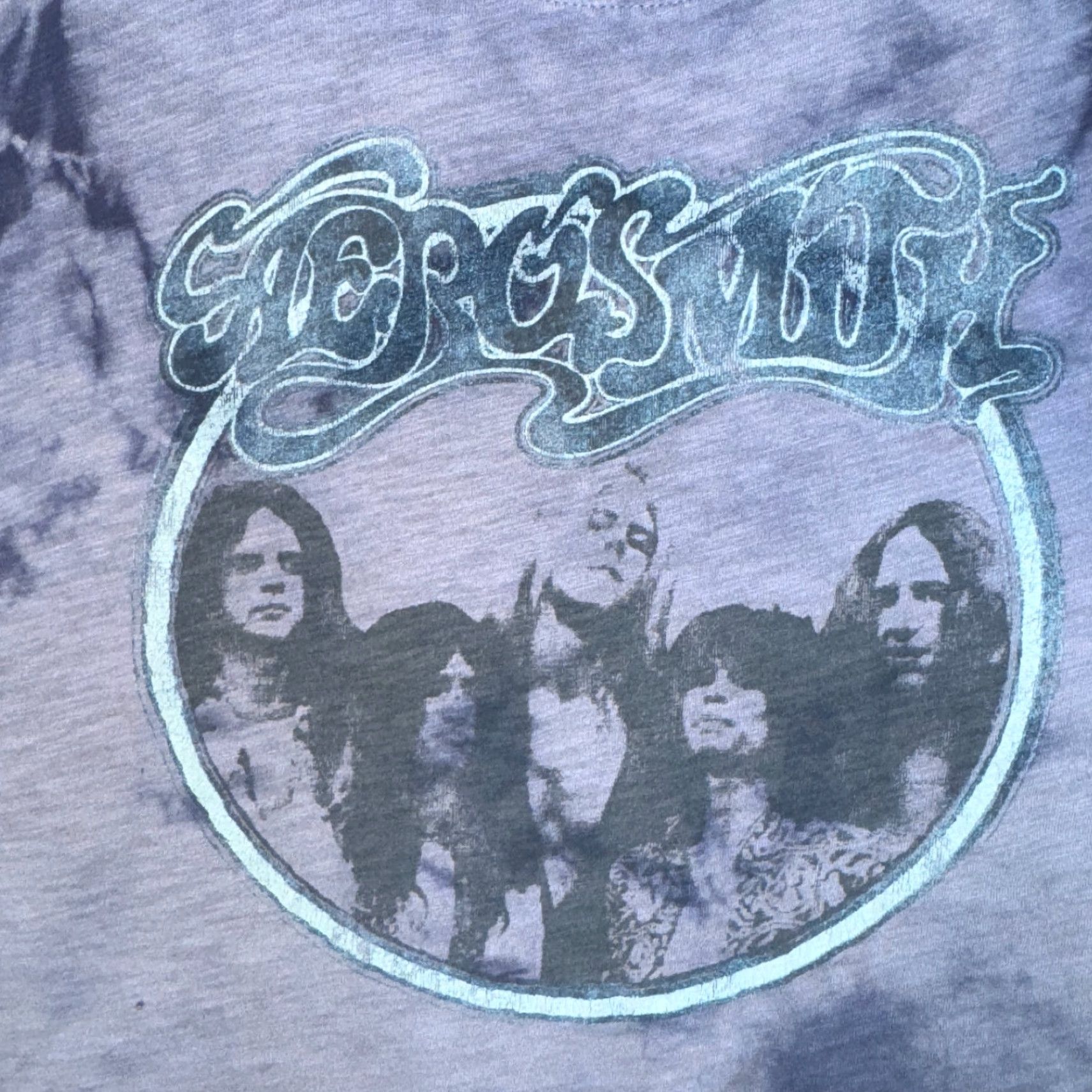 Aerosmith Knit Riot Aerosmith Band Tee Small Blue Tie Dye Graphic Print Concert Tour Shirt Size S / US 4 / IT 40 - 3 Thumbnail