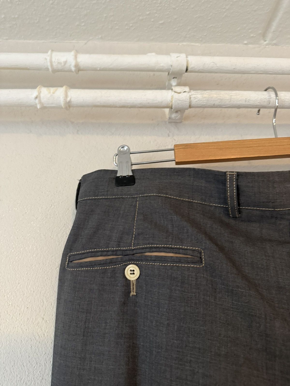 Brunello Cucinelli Brunello Cucinelli Grey Wool Trousers with Cuffed Hem Size US 36 / EU 52 - 5 Thumbnail